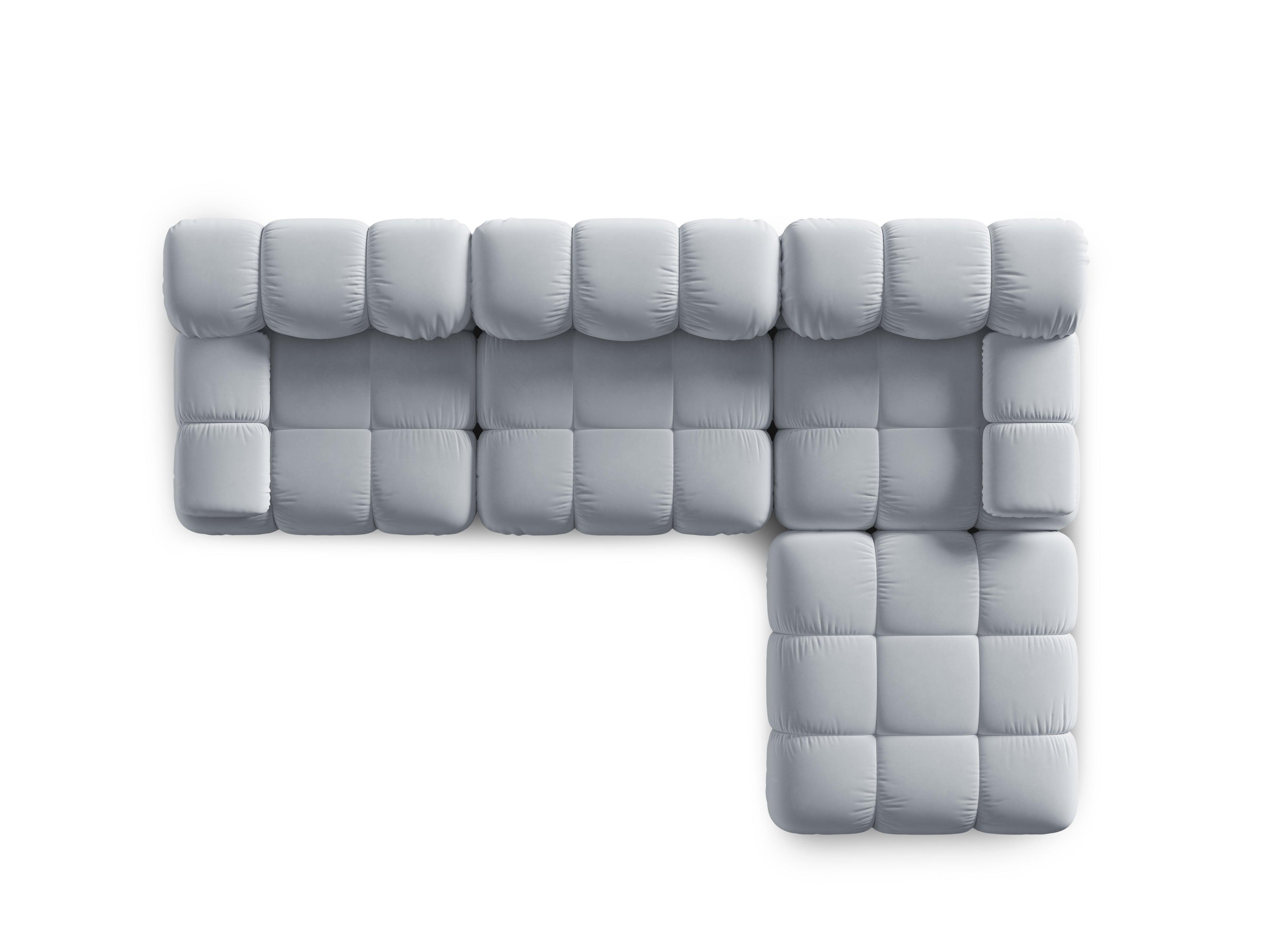 Narożnik modułowy aksamitny 4-osobowy TROPEA jasnoniebieski Milo Casa Eye on Design