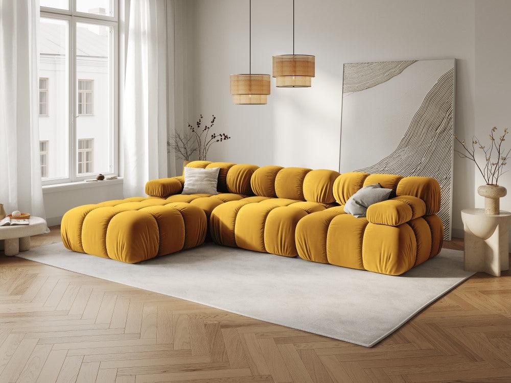Narożnik modułowy aksamitny 4-osobowy TROPEA musztardowy Milo Casa Eye on Design