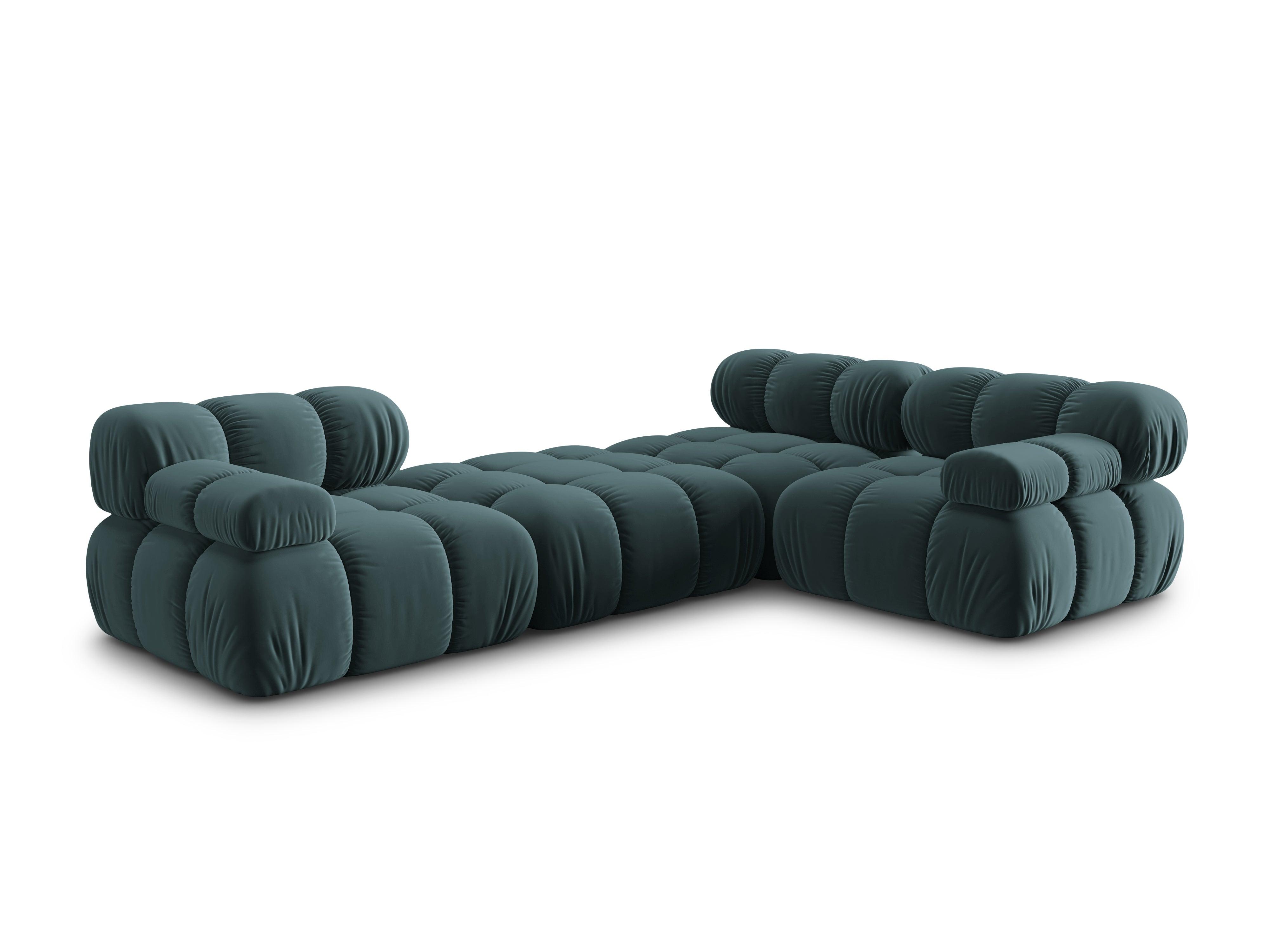 Narożnik modułowy aksamitny 4-osobowy TROPEA petrol Milo Casa Eye on Design