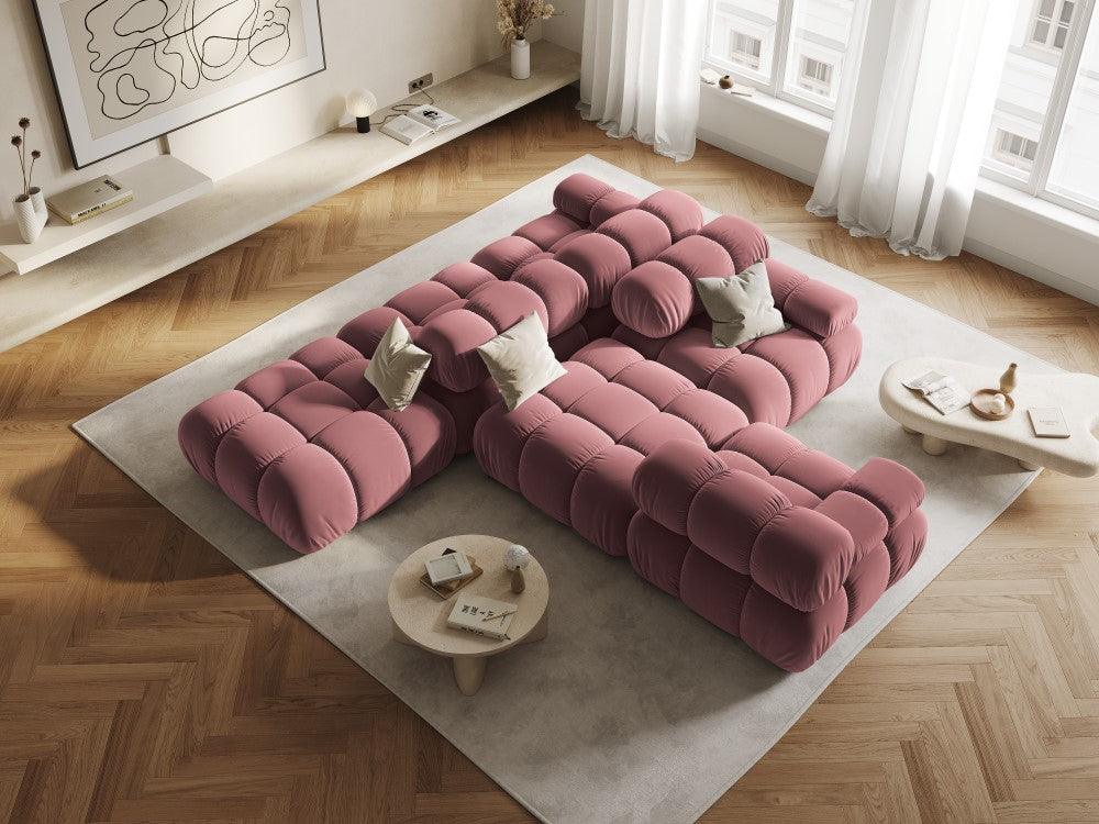 Narożnik modułowy aksamitny 4-osobowy TROPEA różowy Milo Casa Eye on Design