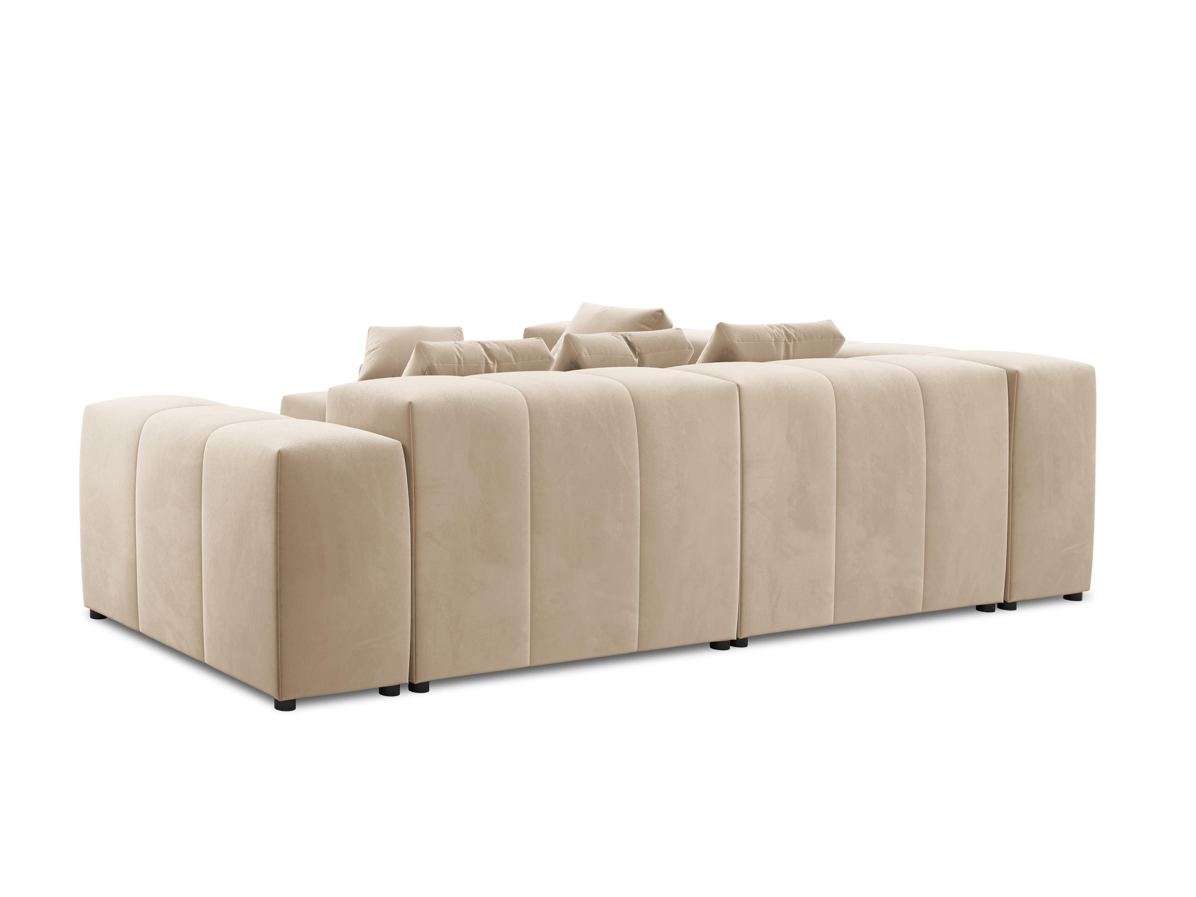 Narożnik modułowy aksamitny duży 5-osobowy ROME beżowy Cosmopolitan Design Eye on Design