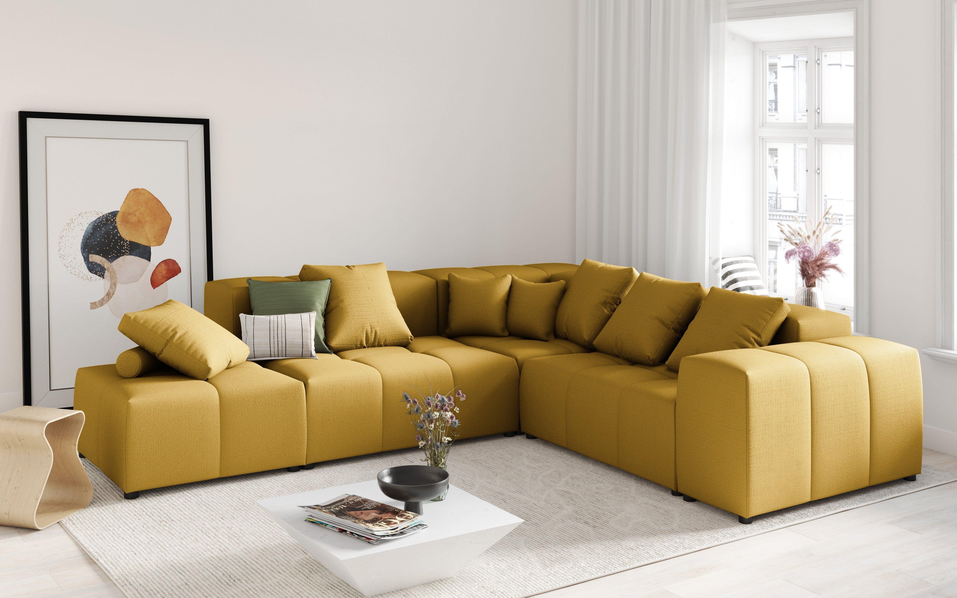 Narożnik modułowy duży 5-osobowy ROME żółty Cosmopolitan Design Eye on Design