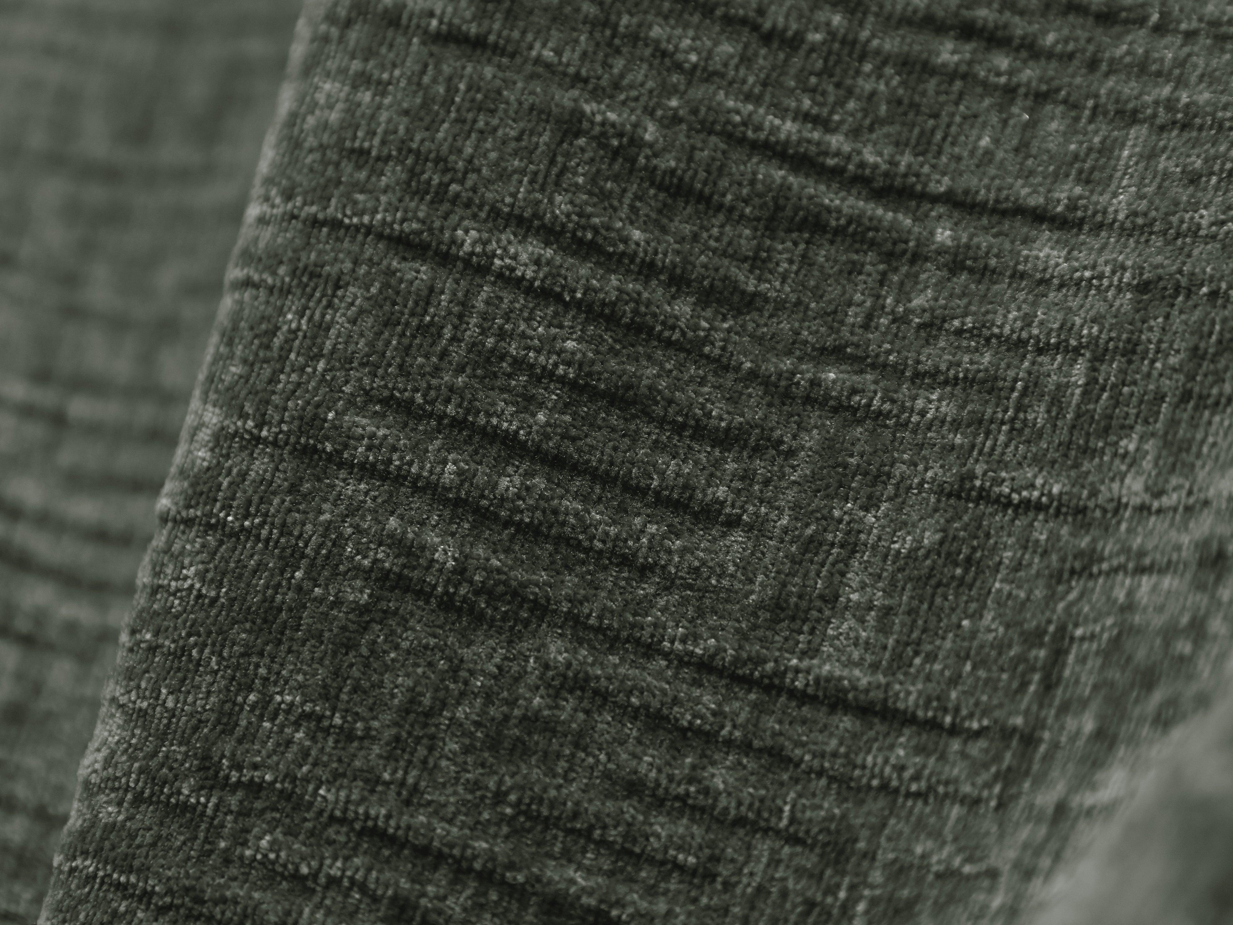 Narożnik panoramiczny w tkaninie szenilowej prawostronny VANDA butelkowa zieleń Mazzini Sofas Eye on Design