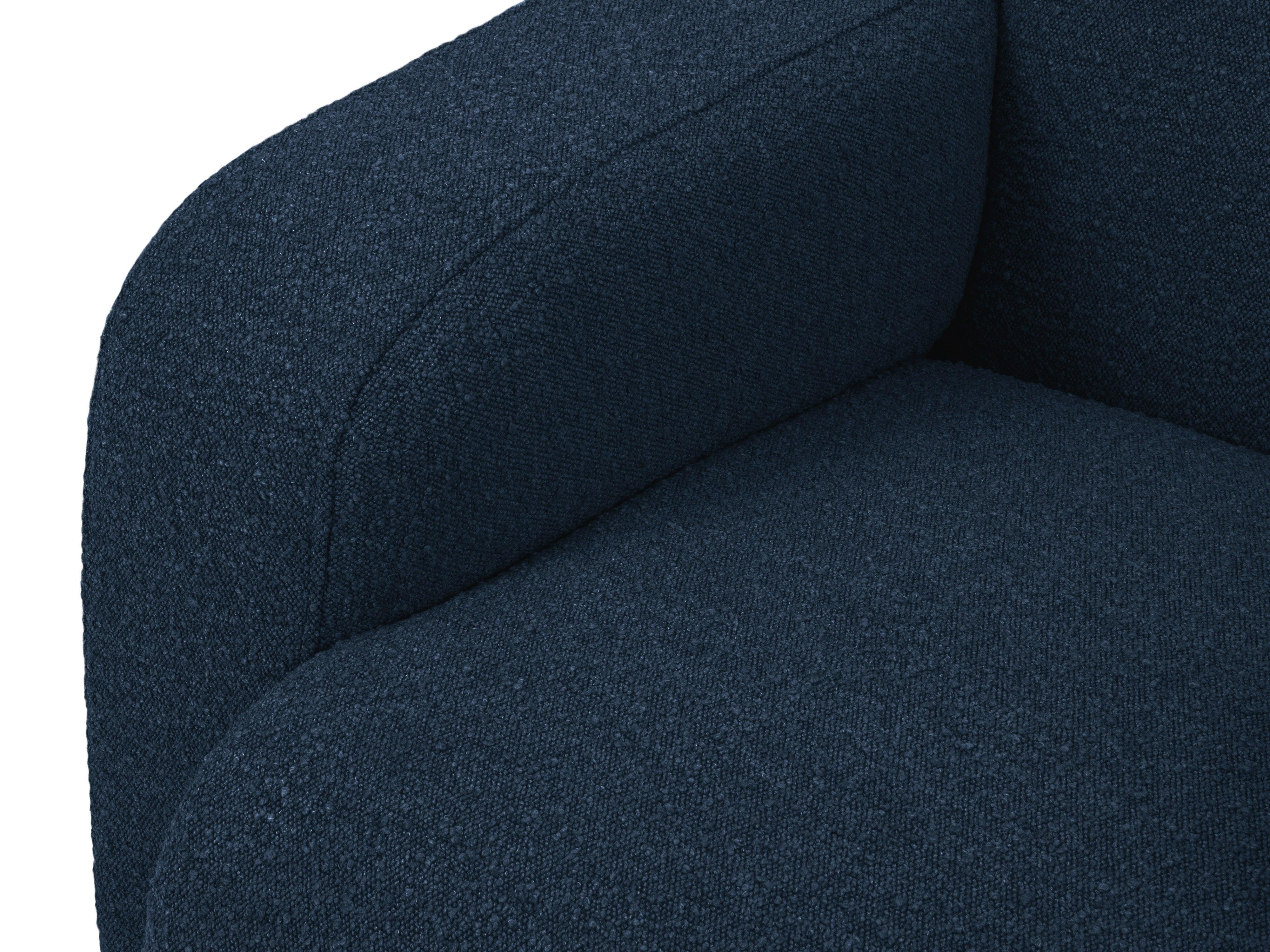 Narożnik prawostronny w tkaninie boucle 6-osobowy LOLA ciemnoniebieski Windsor & Co Eye on Design