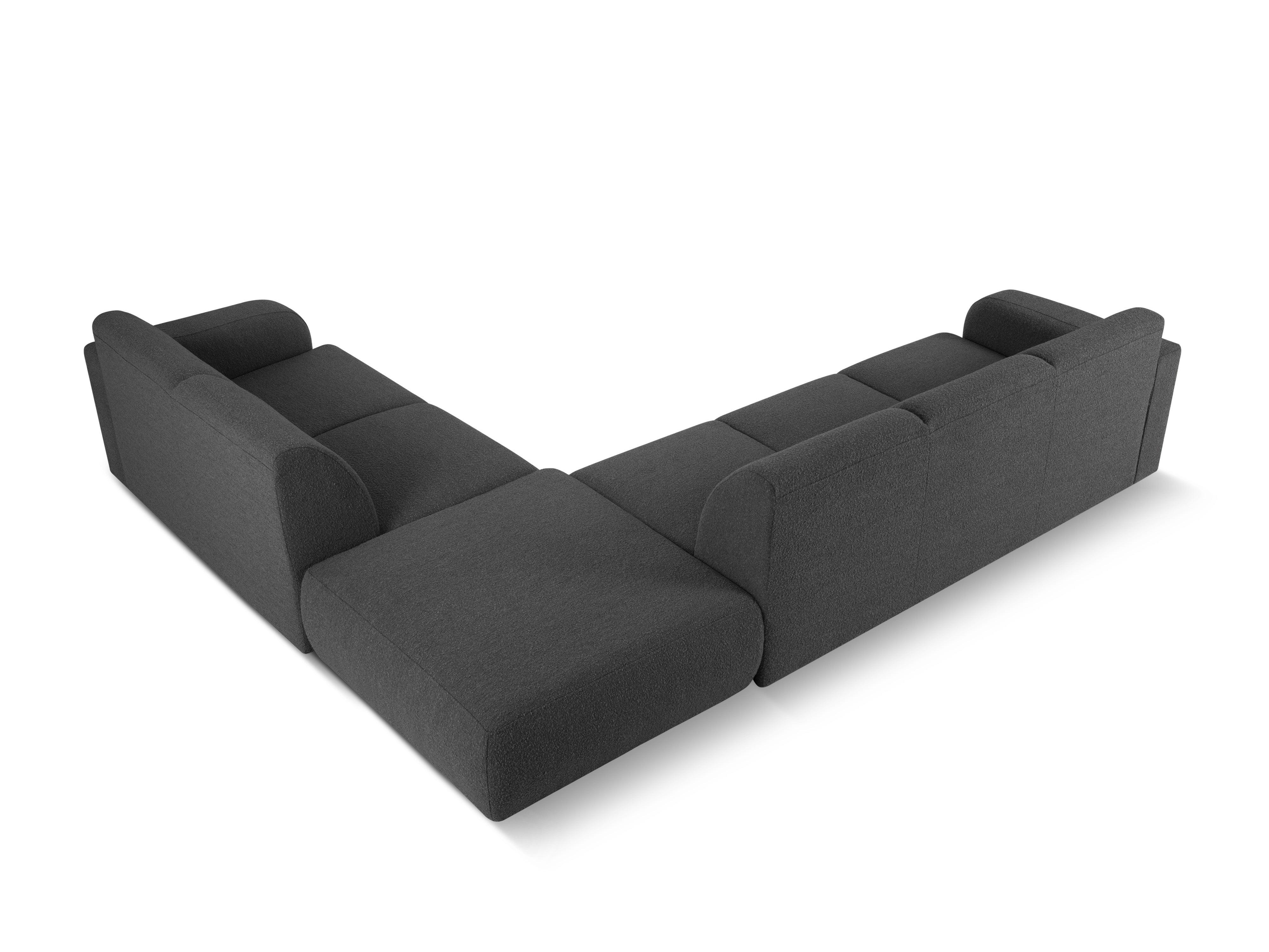 Narożnik prawostronny w tkaninie boucle 6-osobowy LOLA ciemnoszary Windsor & Co Eye on Design