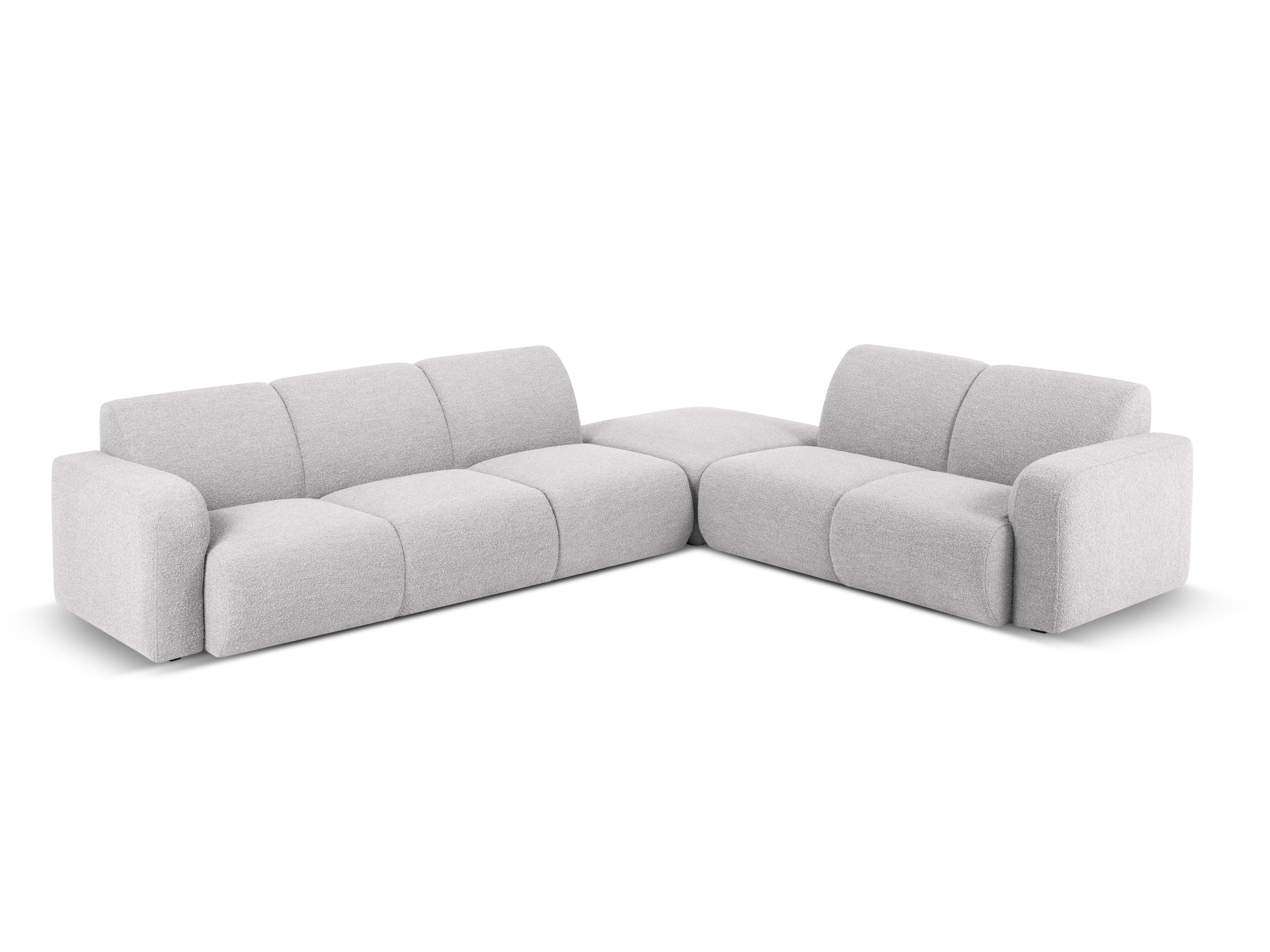 Narożnik prawostronny w tkaninie boucle 6-osobowy LOLA jasnoszary Windsor & Co Eye on Design