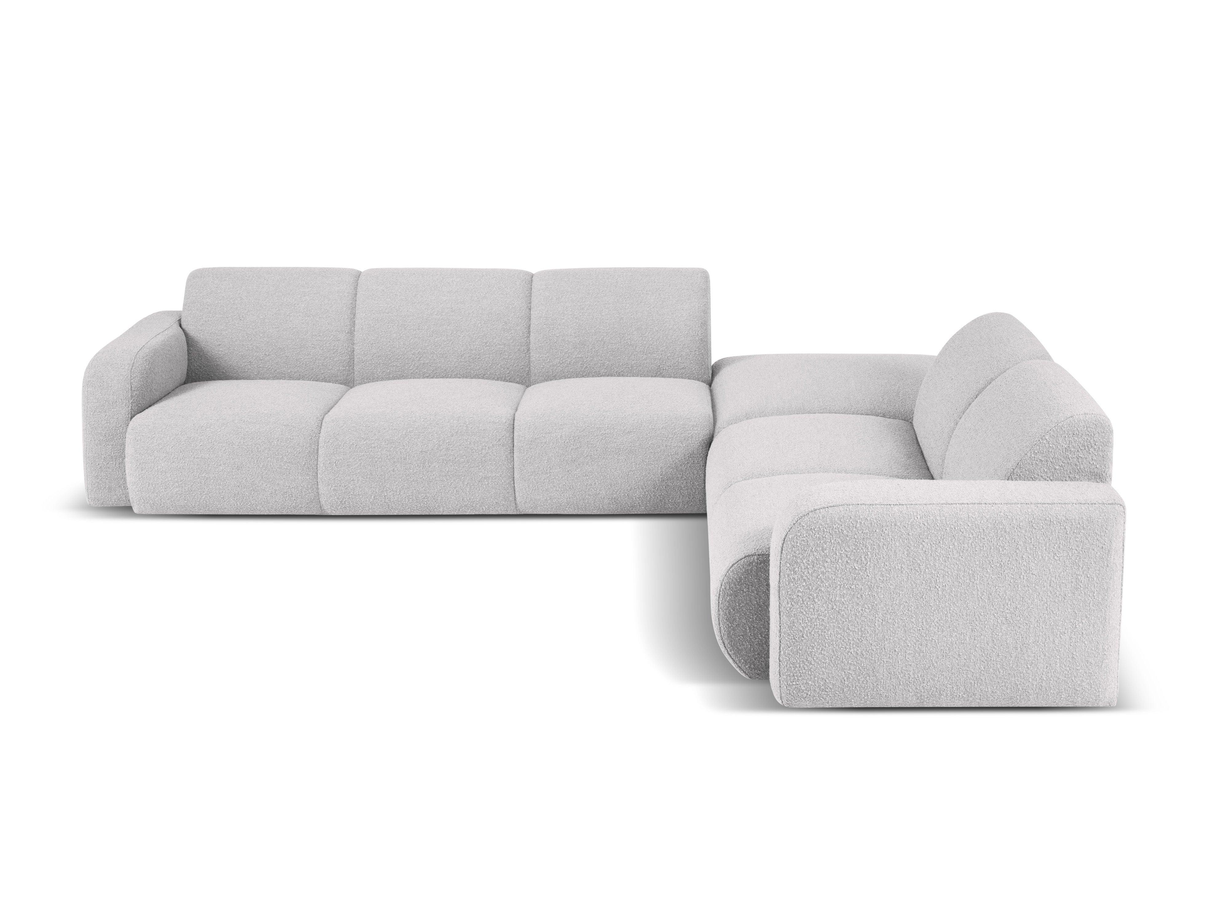 Narożnik prawostronny w tkaninie boucle 6-osobowy LOLA jasnoszary Windsor & Co Eye on Design