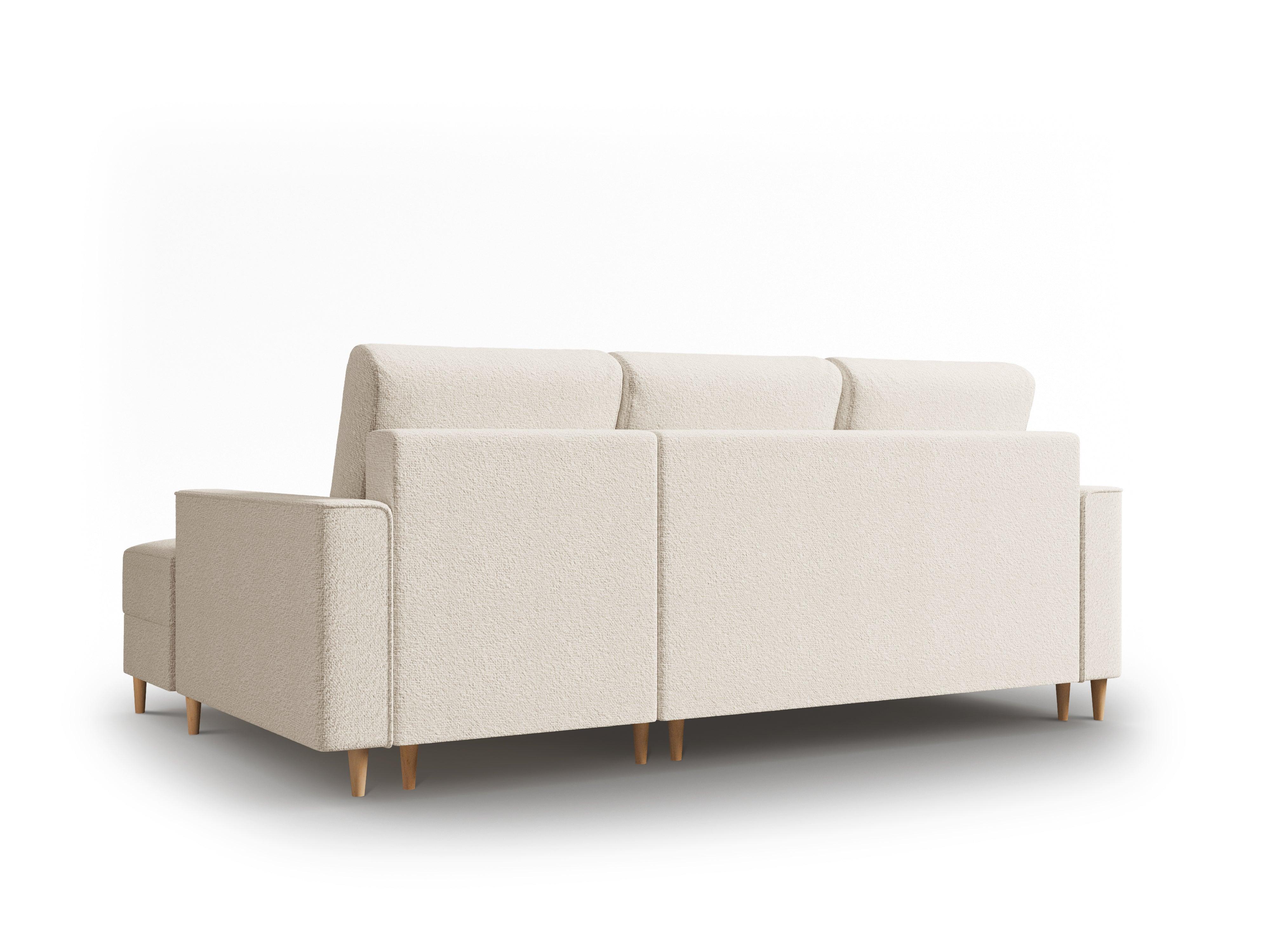 Narożnik prawostronny w tkaninie boucle z funkcją spania CARTADERA beżowy Mazzini Sofas Eye on Design