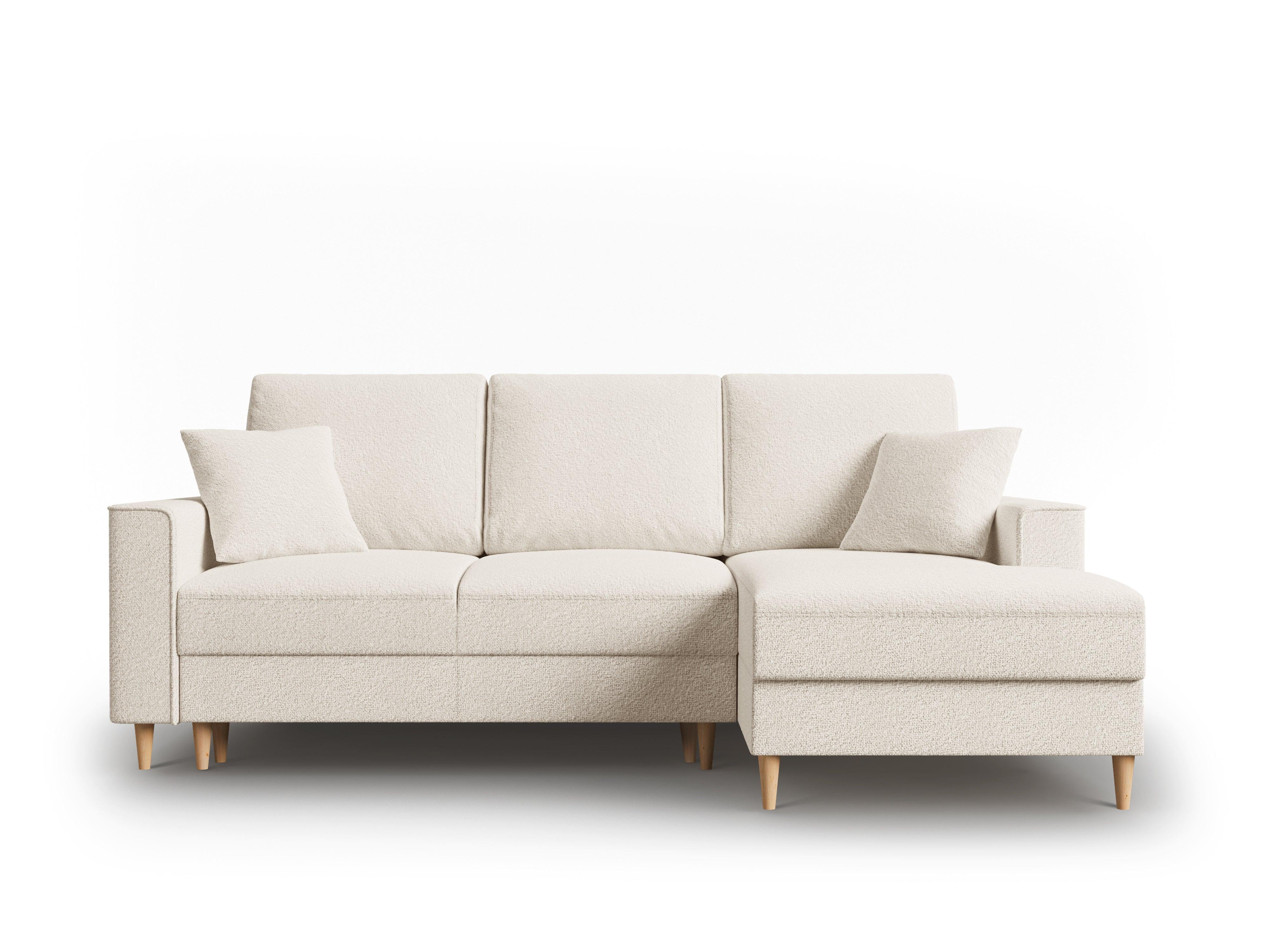 Narożnik prawostronny w tkaninie boucle z funkcją spania CARTADERA beżowy Mazzini Sofas Eye on Design