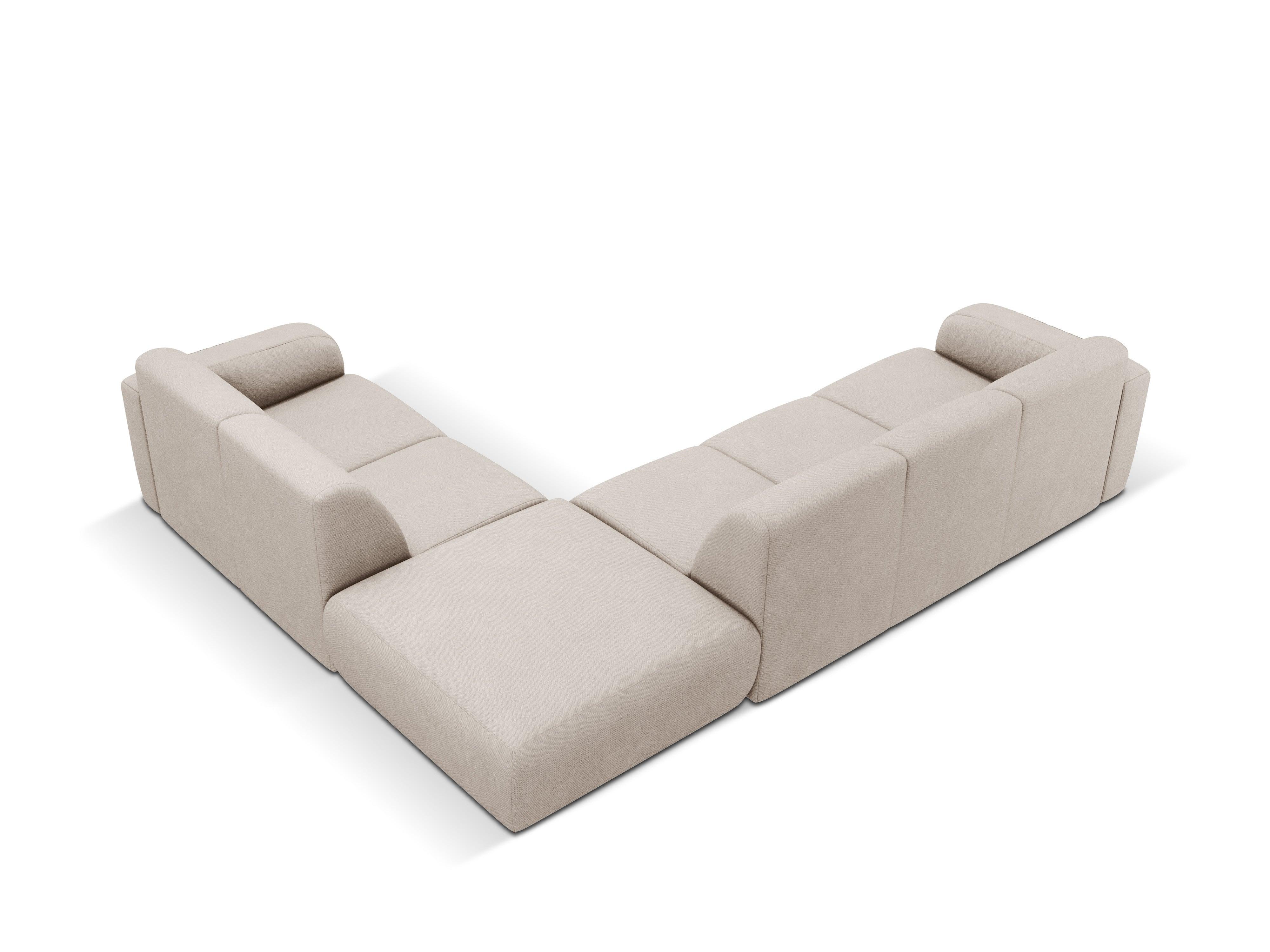 Narożnik prawostronny w tkaninie chenillowej 6-osobowy LOLA beżowy Windsor & Co Eye on Design