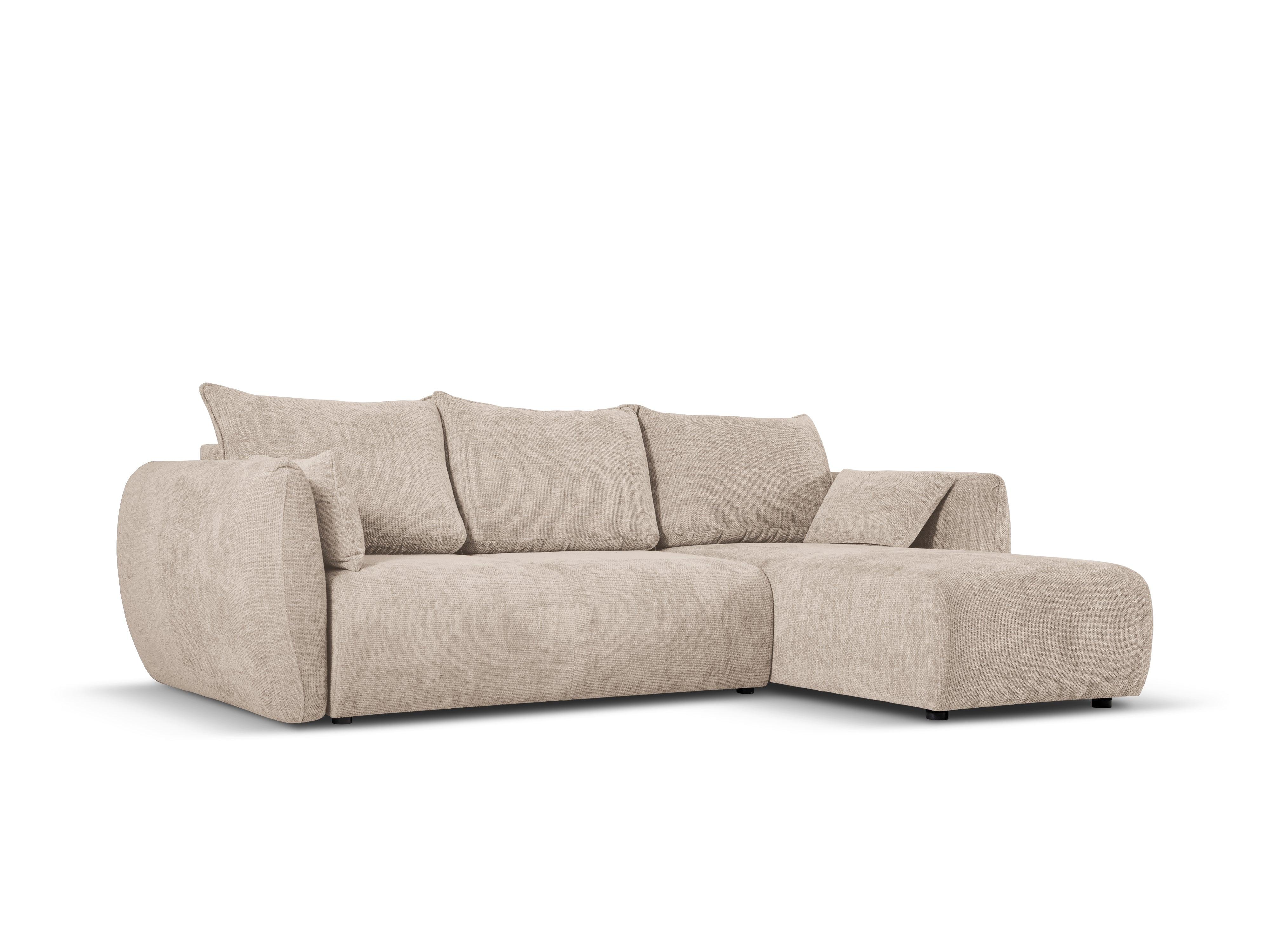 Narożnik prawostronny z funkcją spania MATERA beżowy szenil Cosmopolitan Design Eye on Design