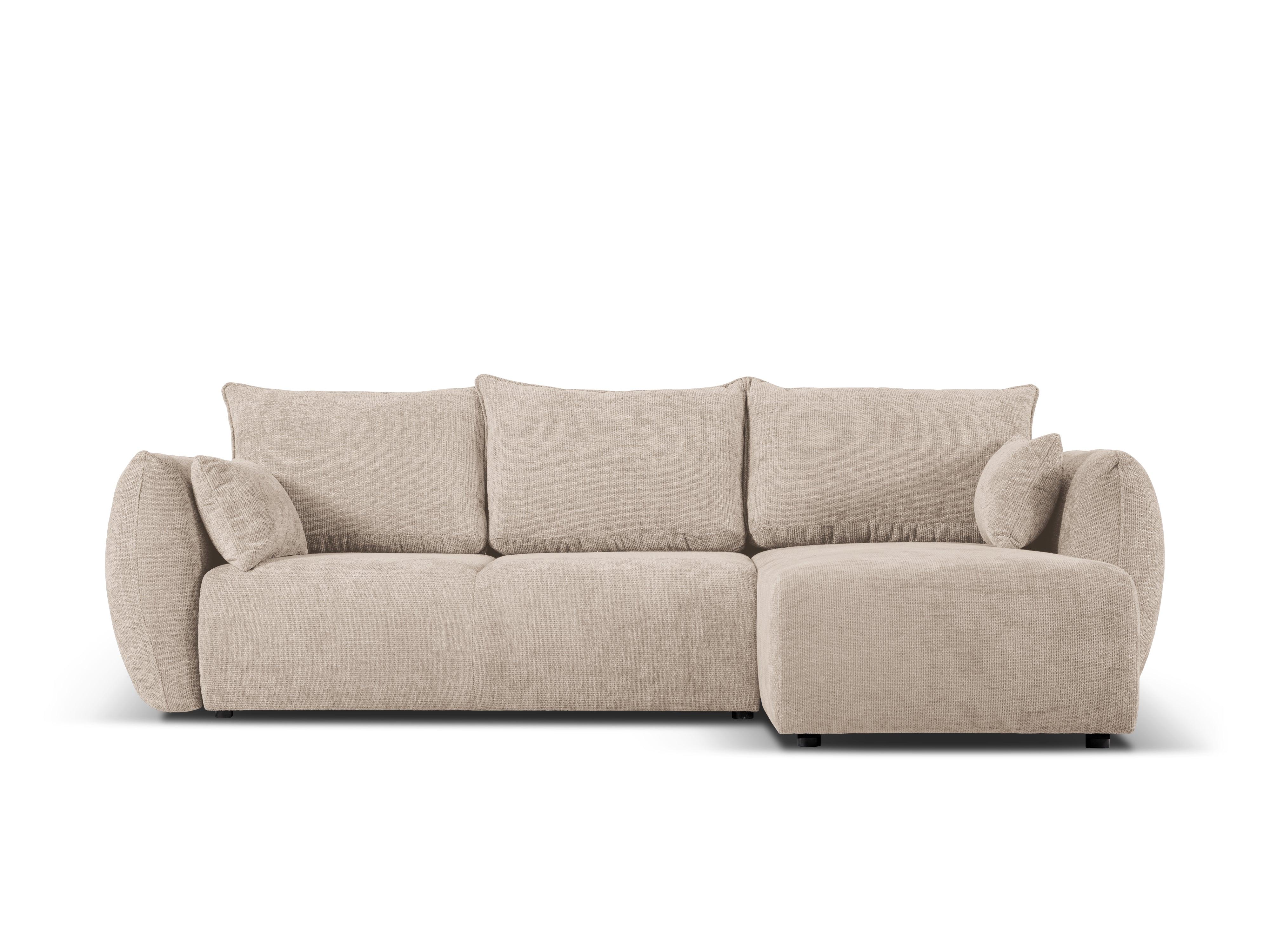 Narożnik prawostronny z funkcją spania MATERA beżowy szenil Cosmopolitan Design Eye on Design