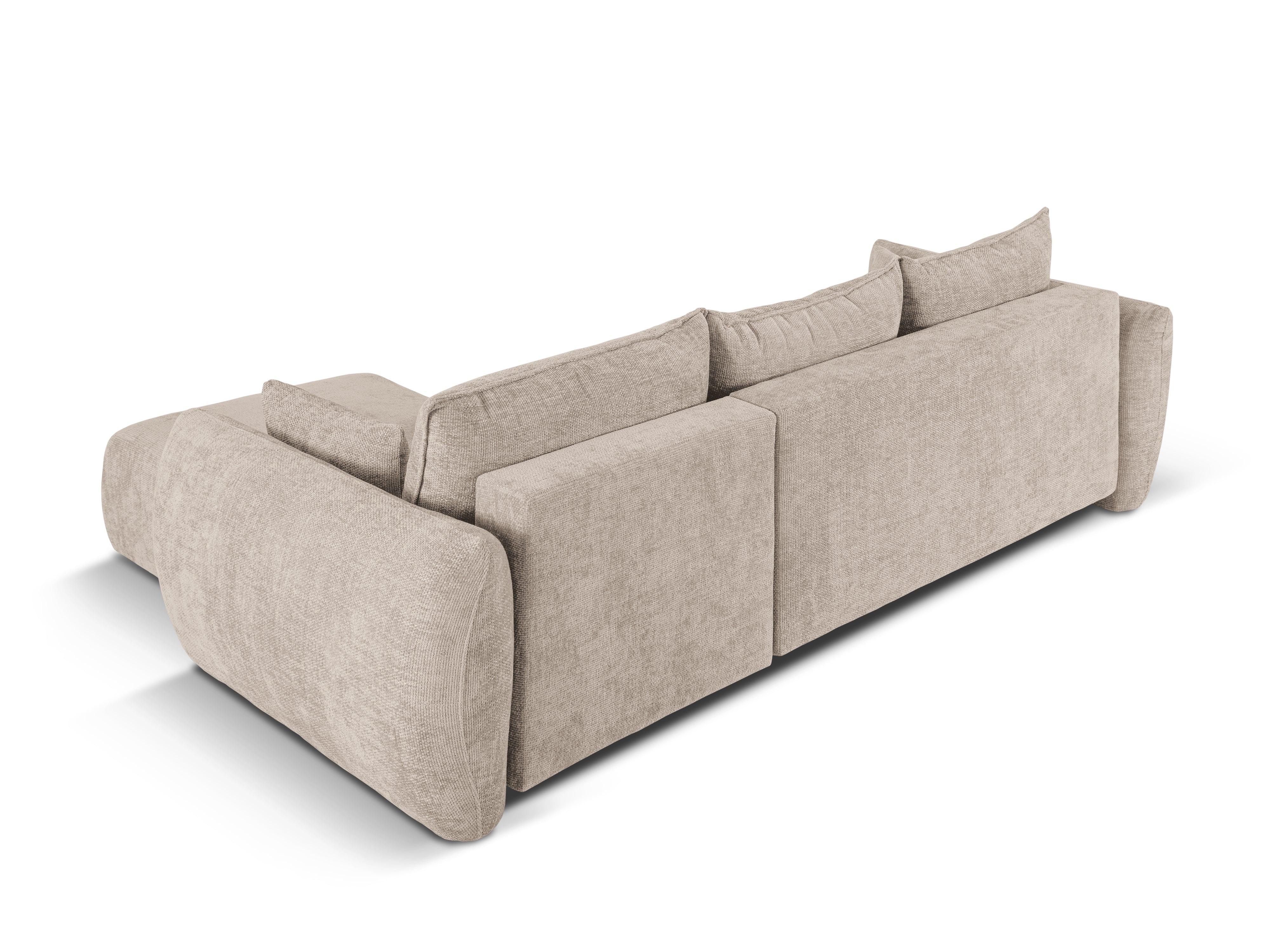 Narożnik prawostronny z funkcją spania MATERA beżowy szenil Cosmopolitan Design Eye on Design