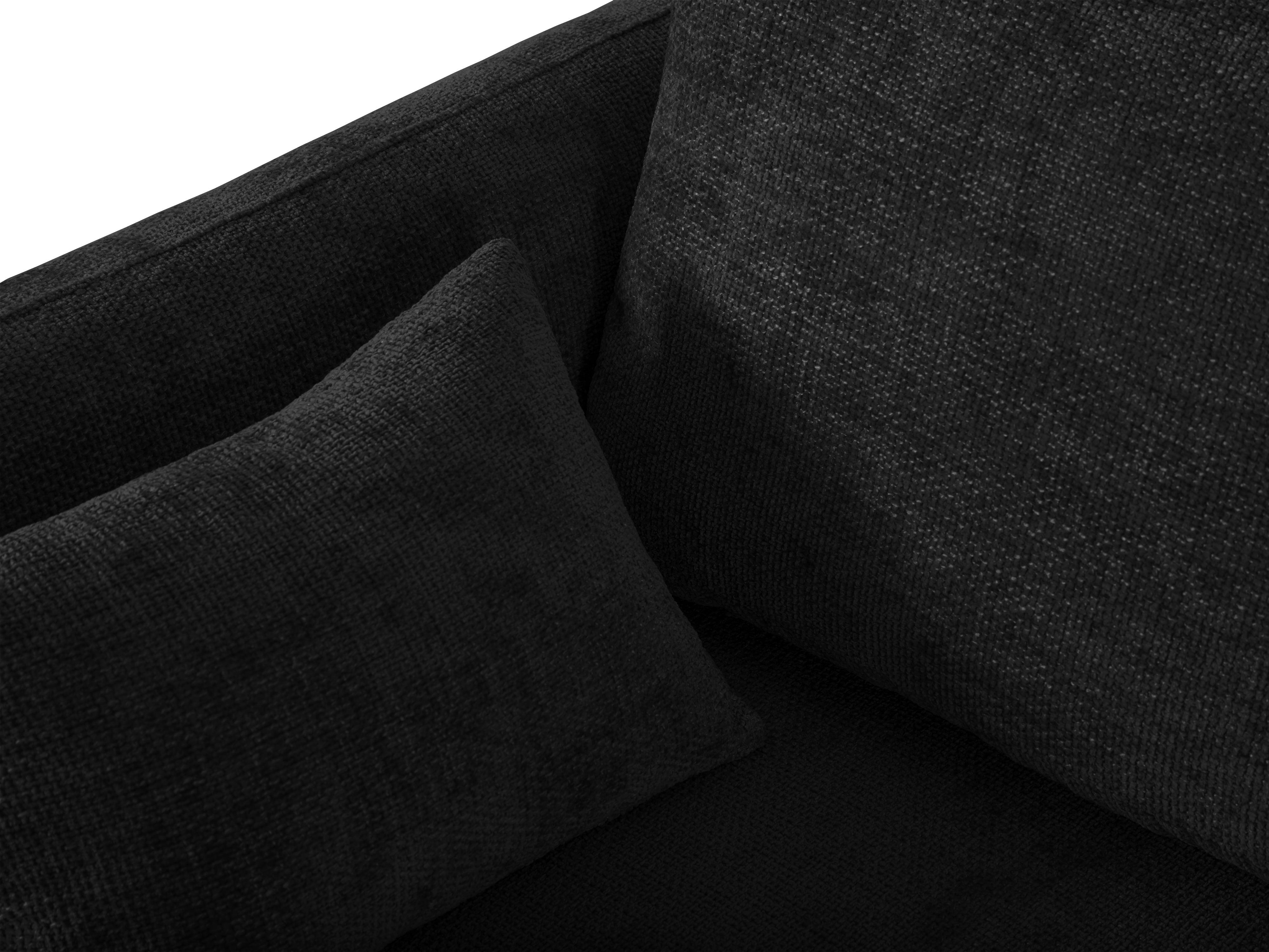 Narożnik prawostronny z funkcją spania MATERA czarny szenil Cosmopolitan Design Eye on Design