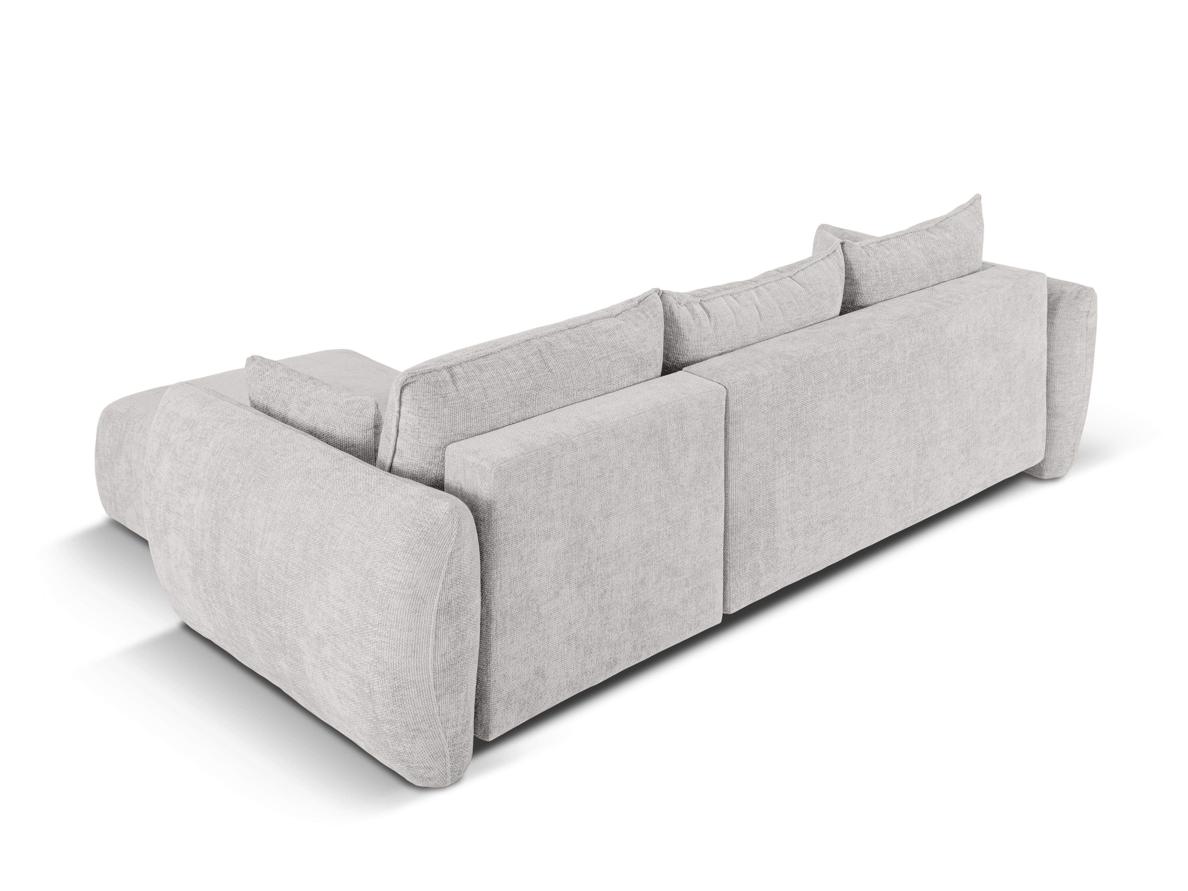 Narożnik prawostronny z funkcją spania MATERA jasnoszary szenil Cosmopolitan Design Eye on Design