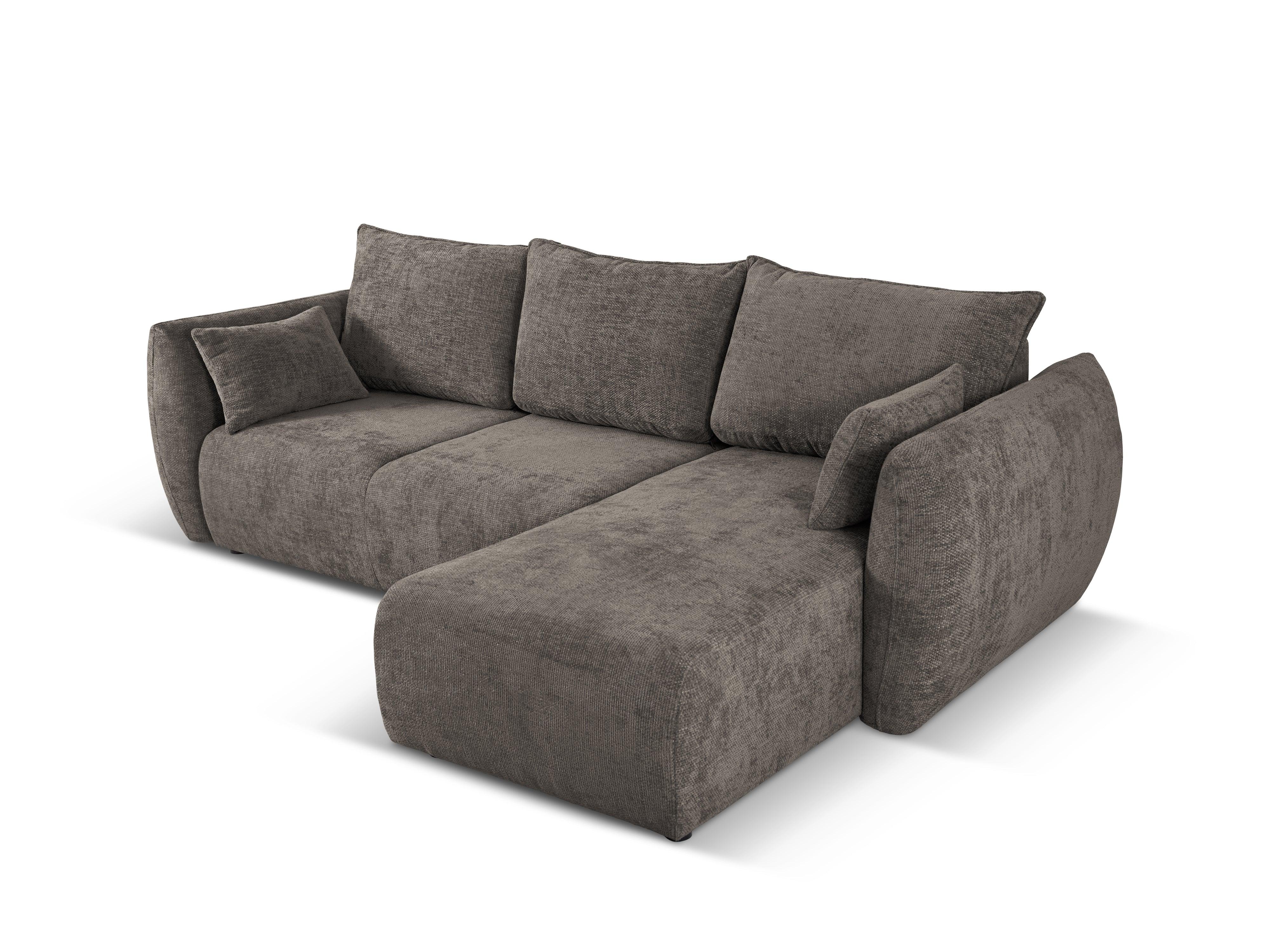 Narożnik prawostronny z funkcją spania MATERA szary szenil Cosmopolitan Design Eye on Design