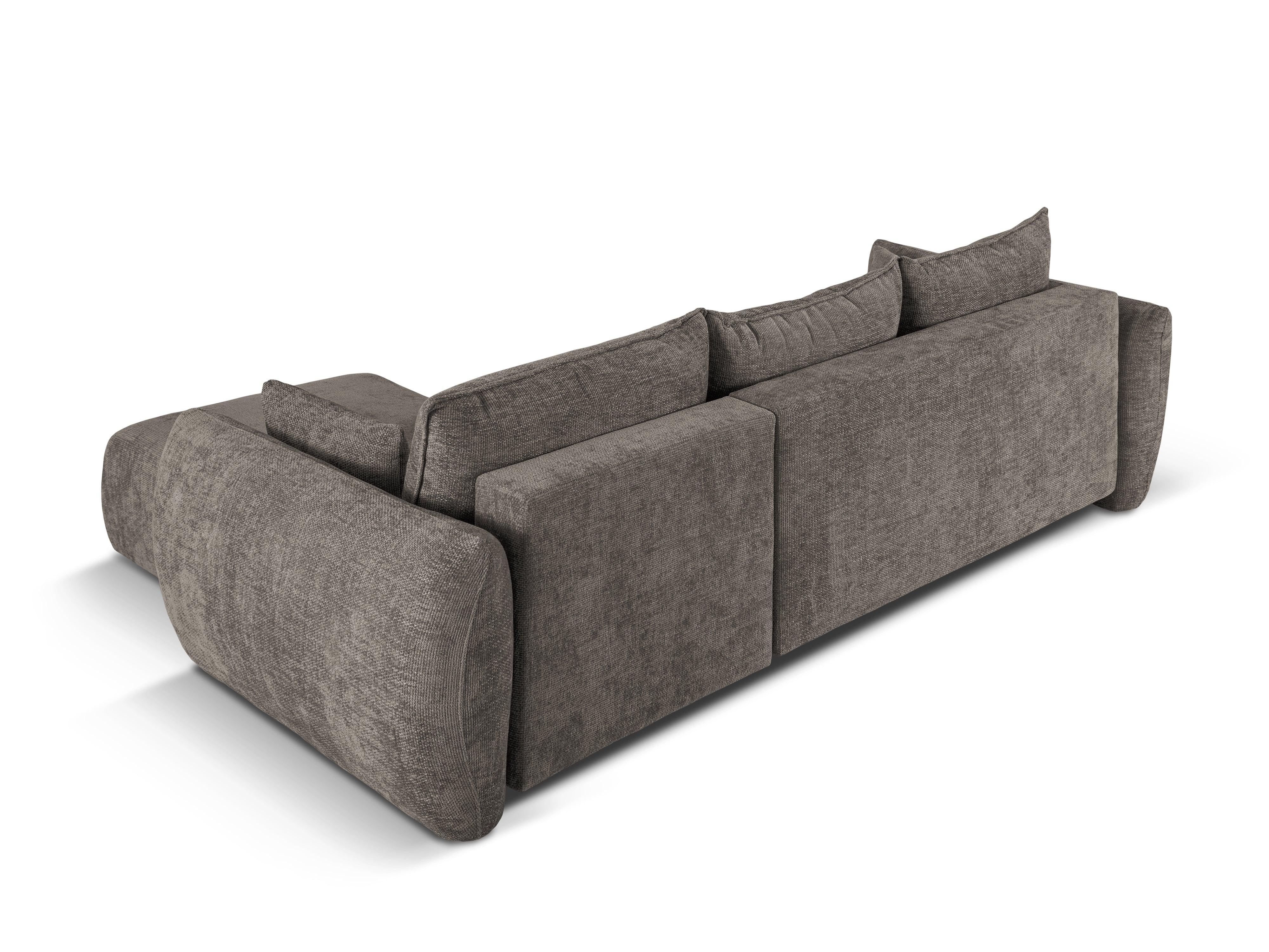 Narożnik prawostronny z funkcją spania MATERA szary szenil Cosmopolitan Design Eye on Design