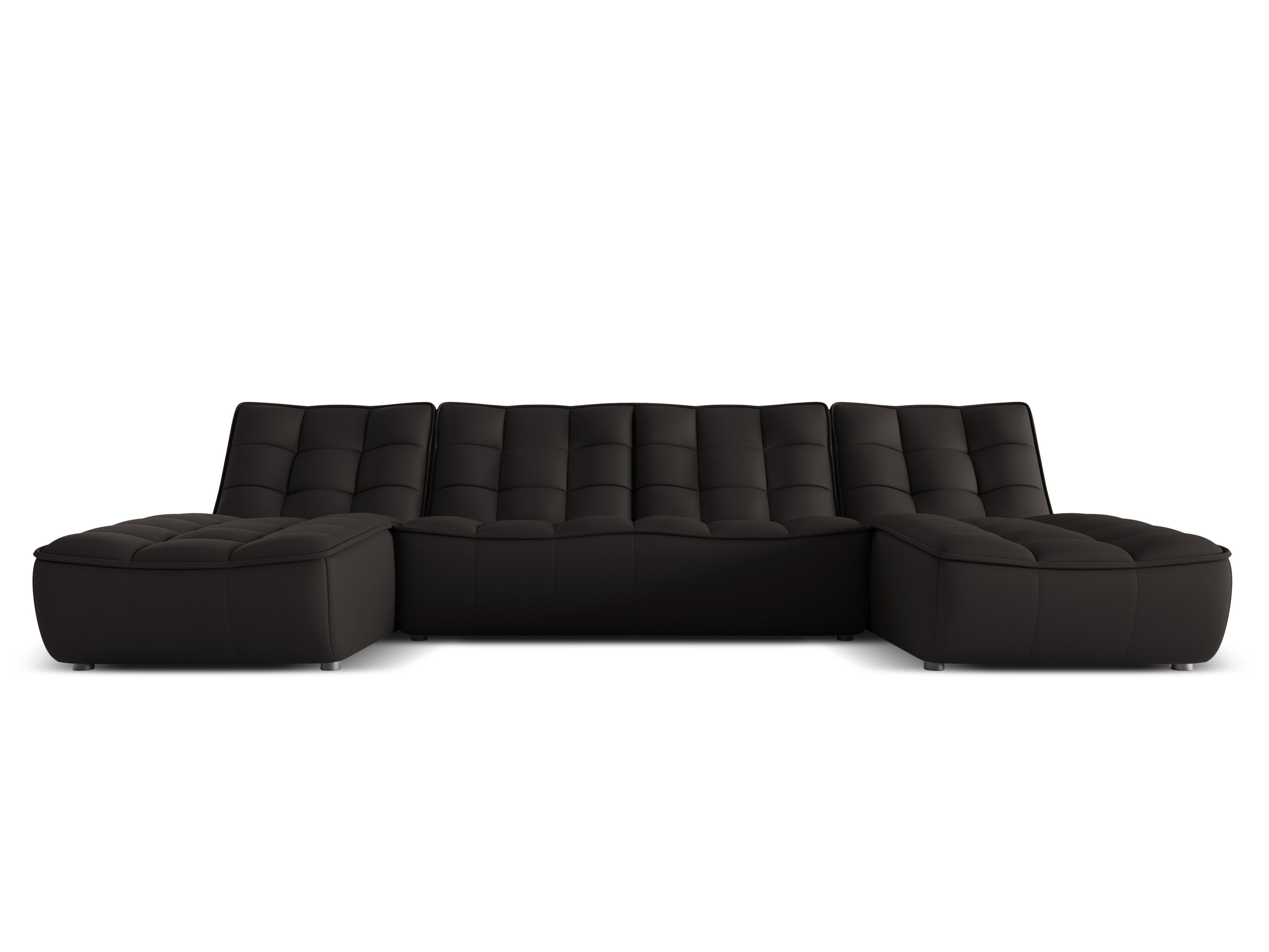 Narożnik skórzany w kształcie U MONI czarny Maison Heritage Eye on Design