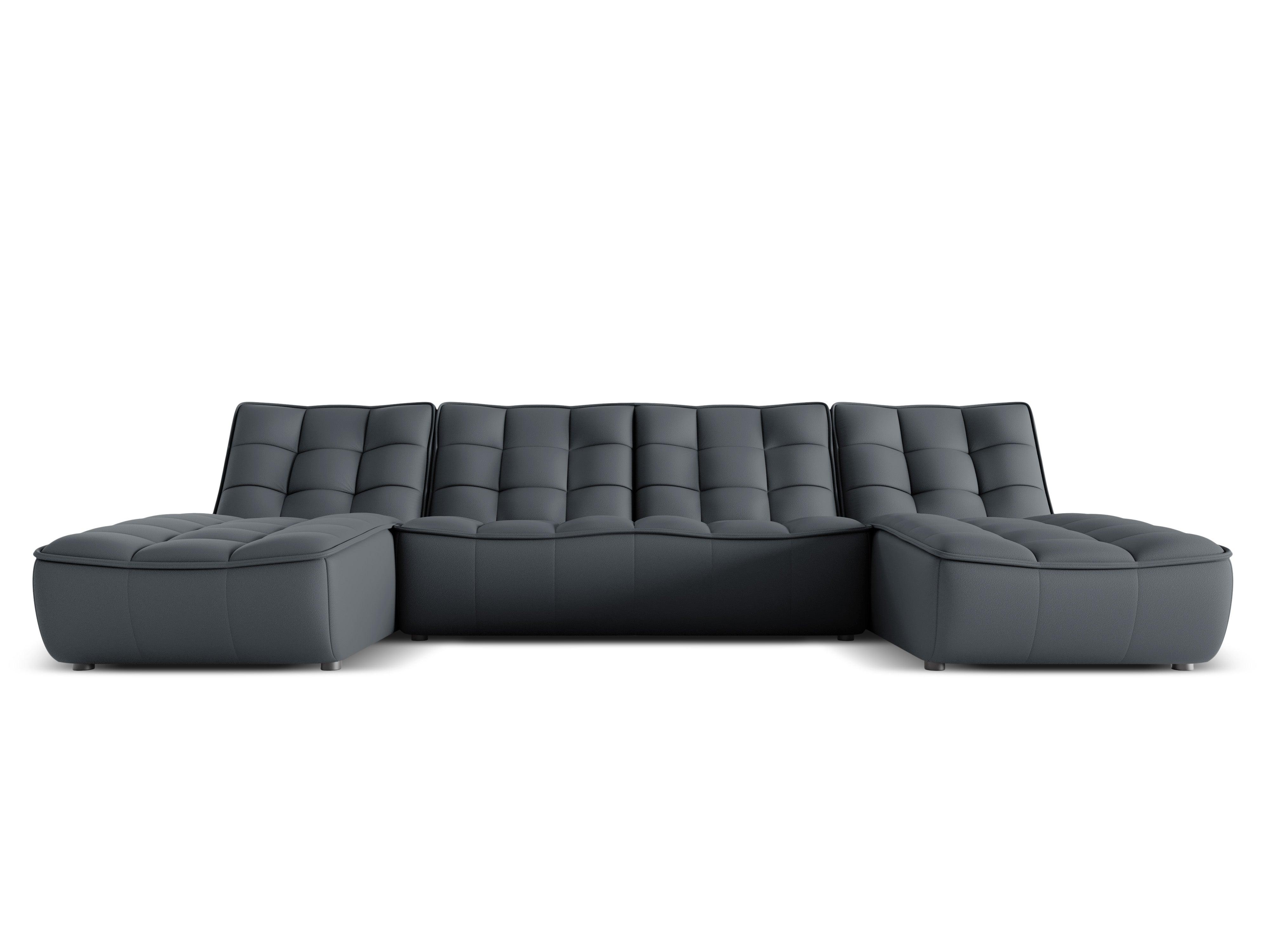 Narożnik skórzany w kształcie U MONI grafitowy Maison Heritage Eye on Design