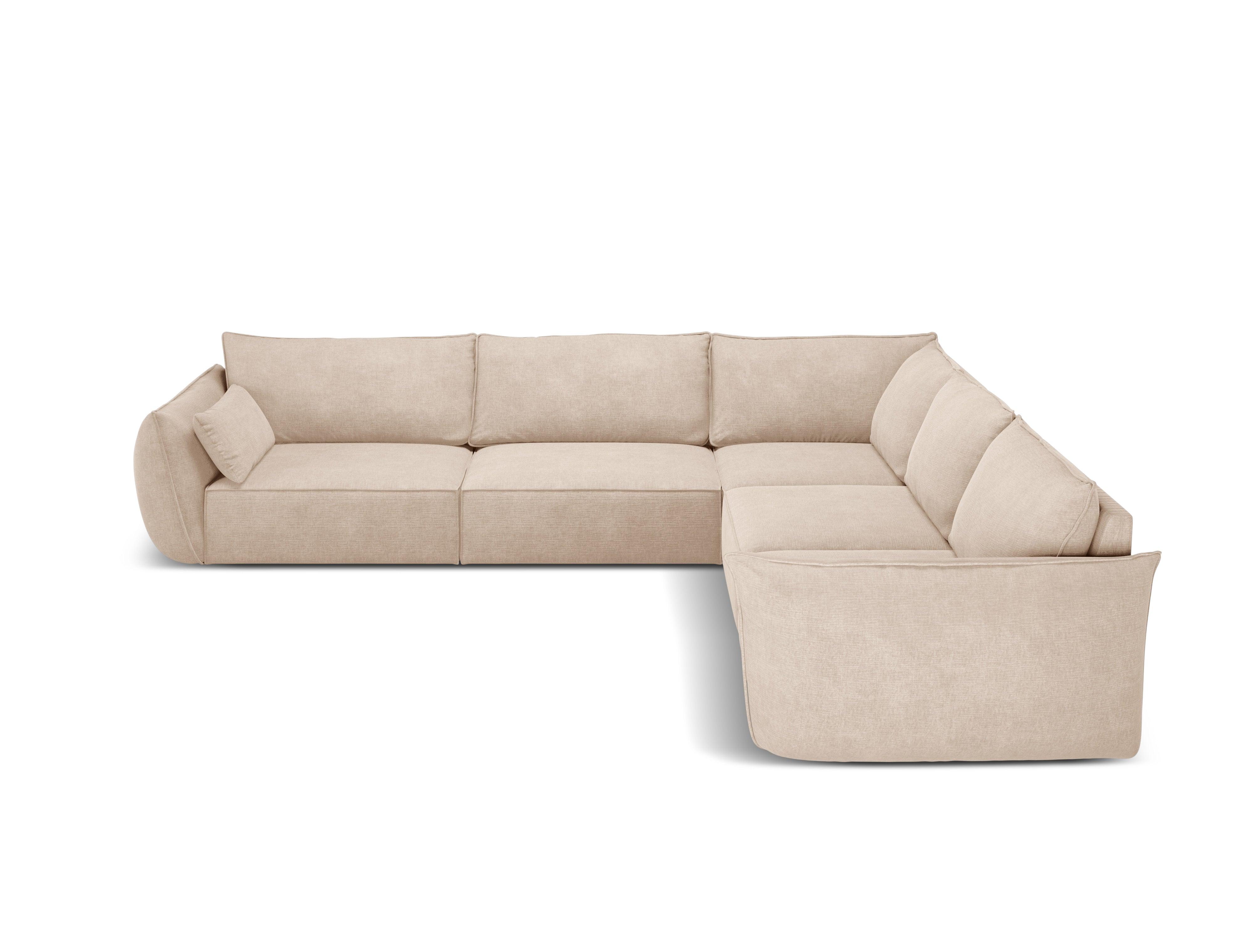 Narożnik symetryczny w tkaninie szenilowej VANDA beżowy Mazzini Sofas Eye on Design