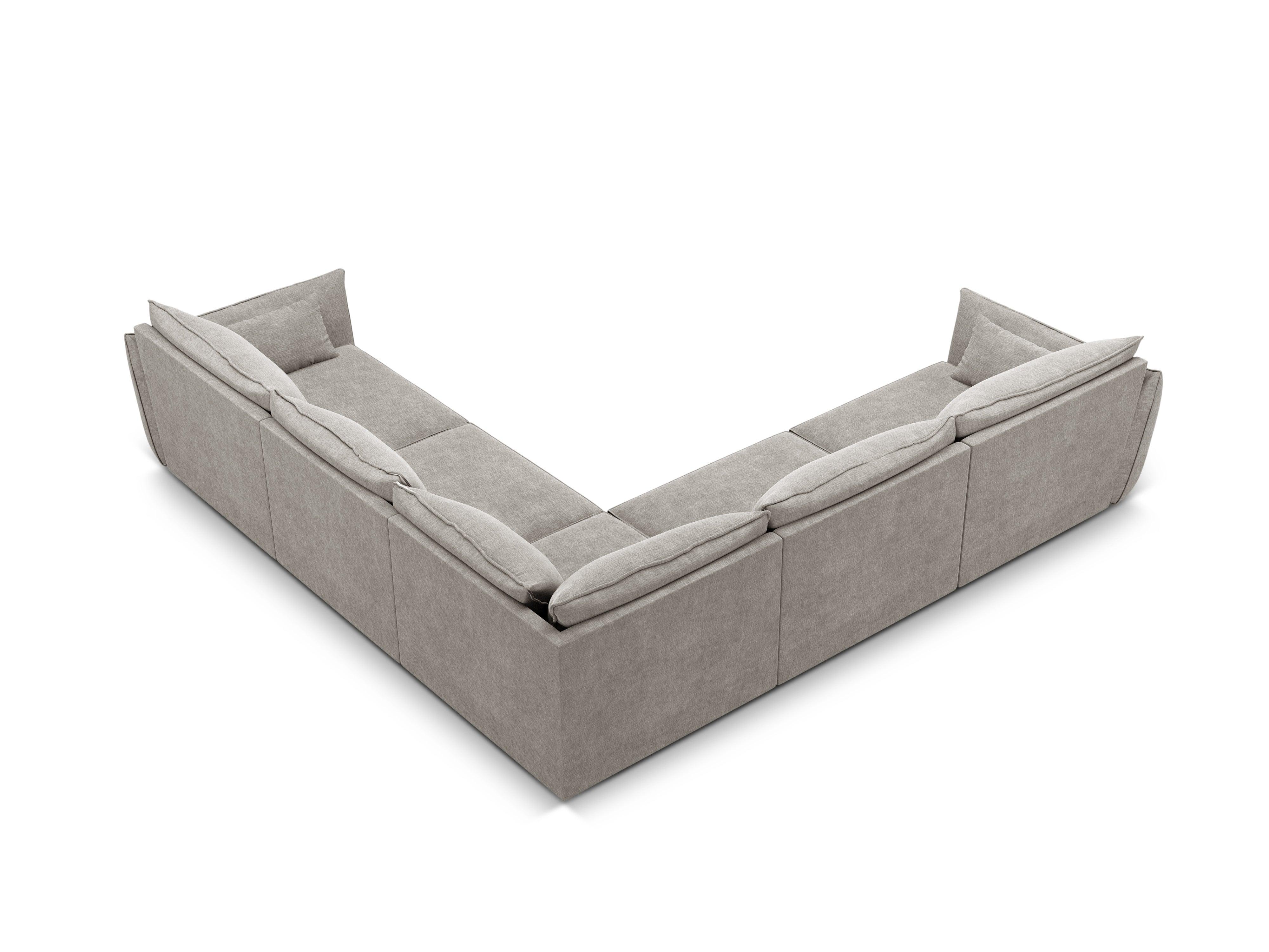 Narożnik symetryczny w tkaninie szenilowej VANDA jasnoszary Mazzini Sofas Eye on Design