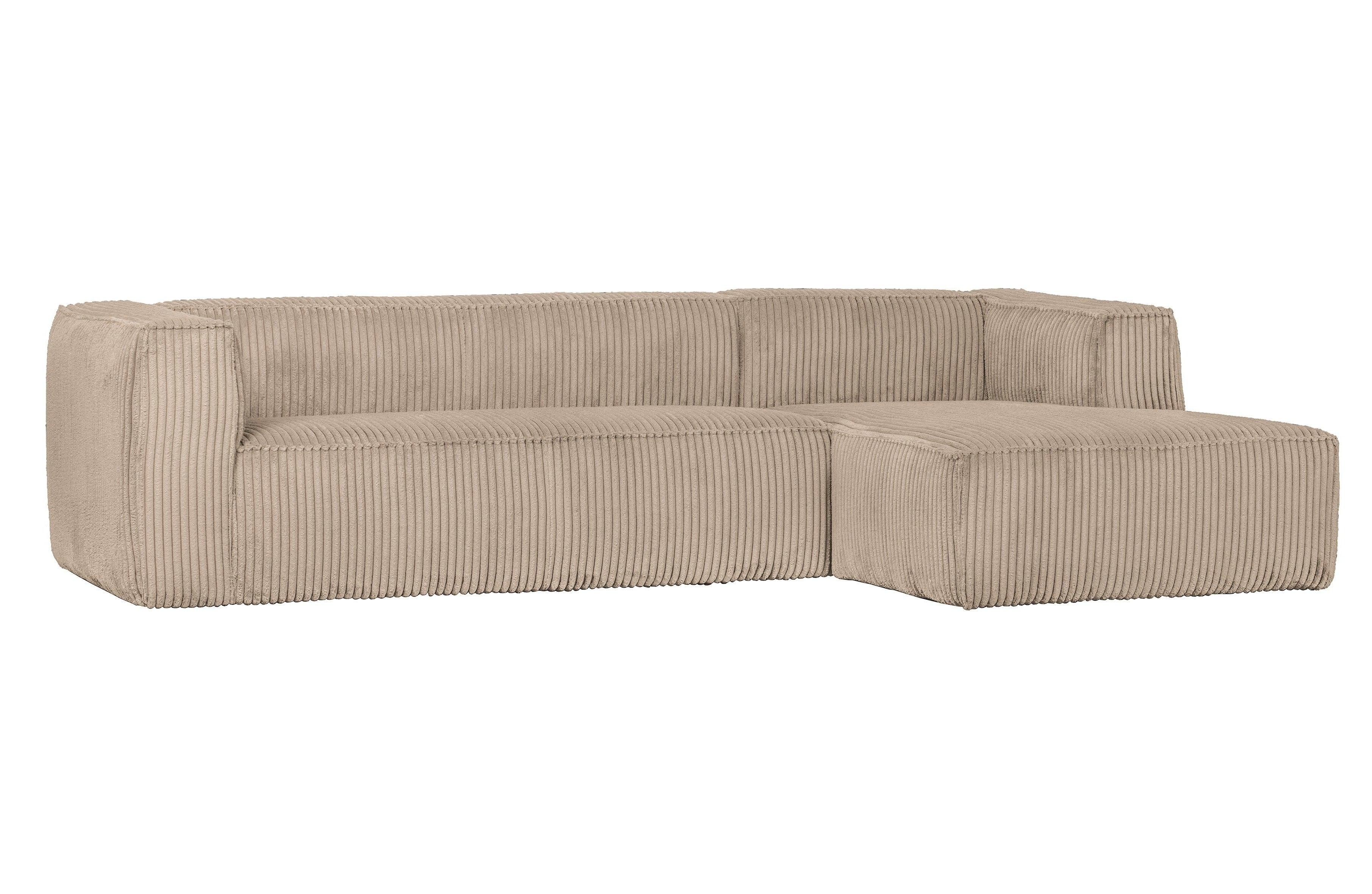 Narożnik sztruksowy prawostronny BEAN RIB beżowy Woood Exclusive Eye on Design