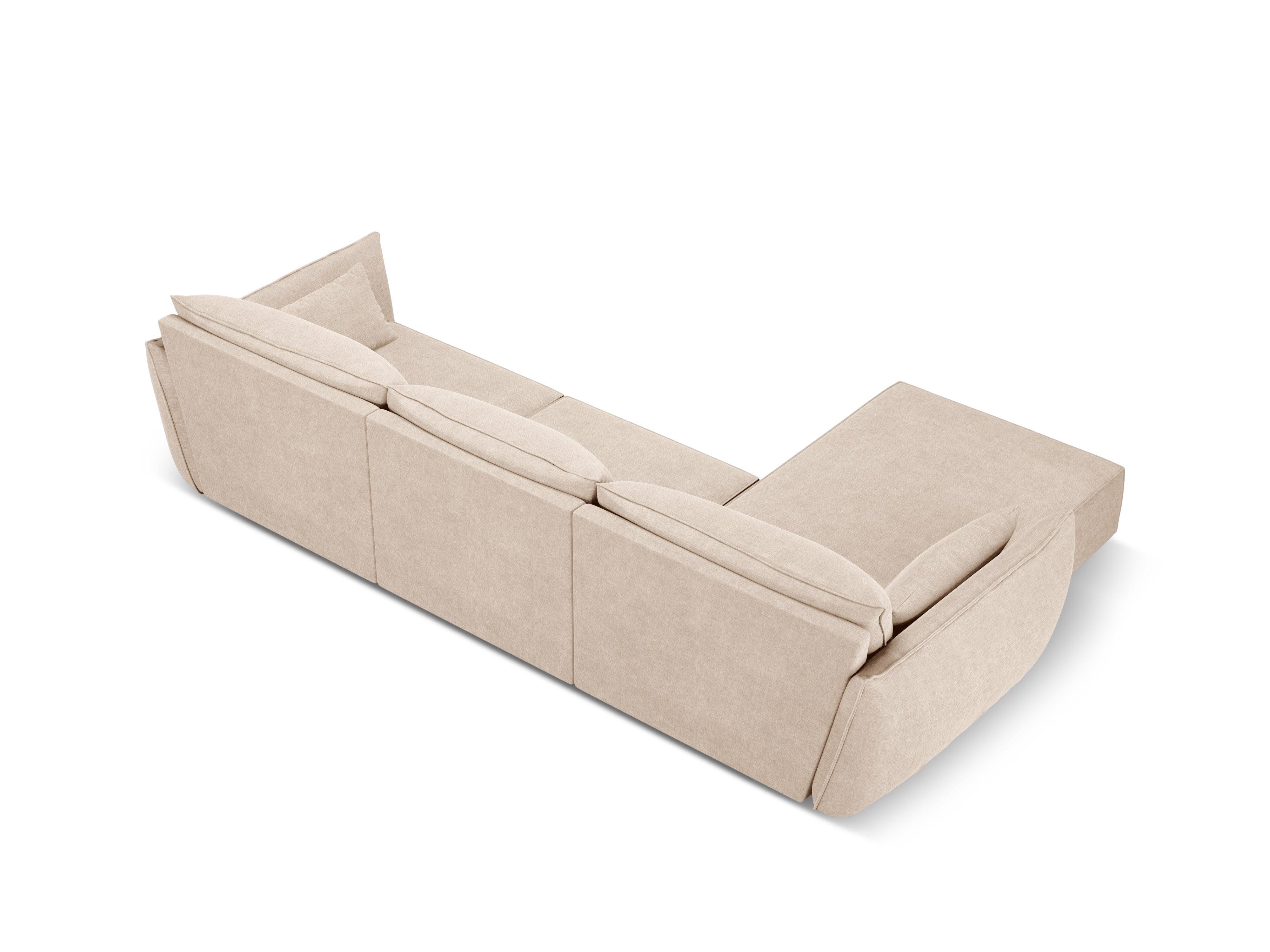 Narożnik w tkaninie szenilowej lewostronny 4-osobowy VANDA beżowy Mazzini Sofas Eye on Design