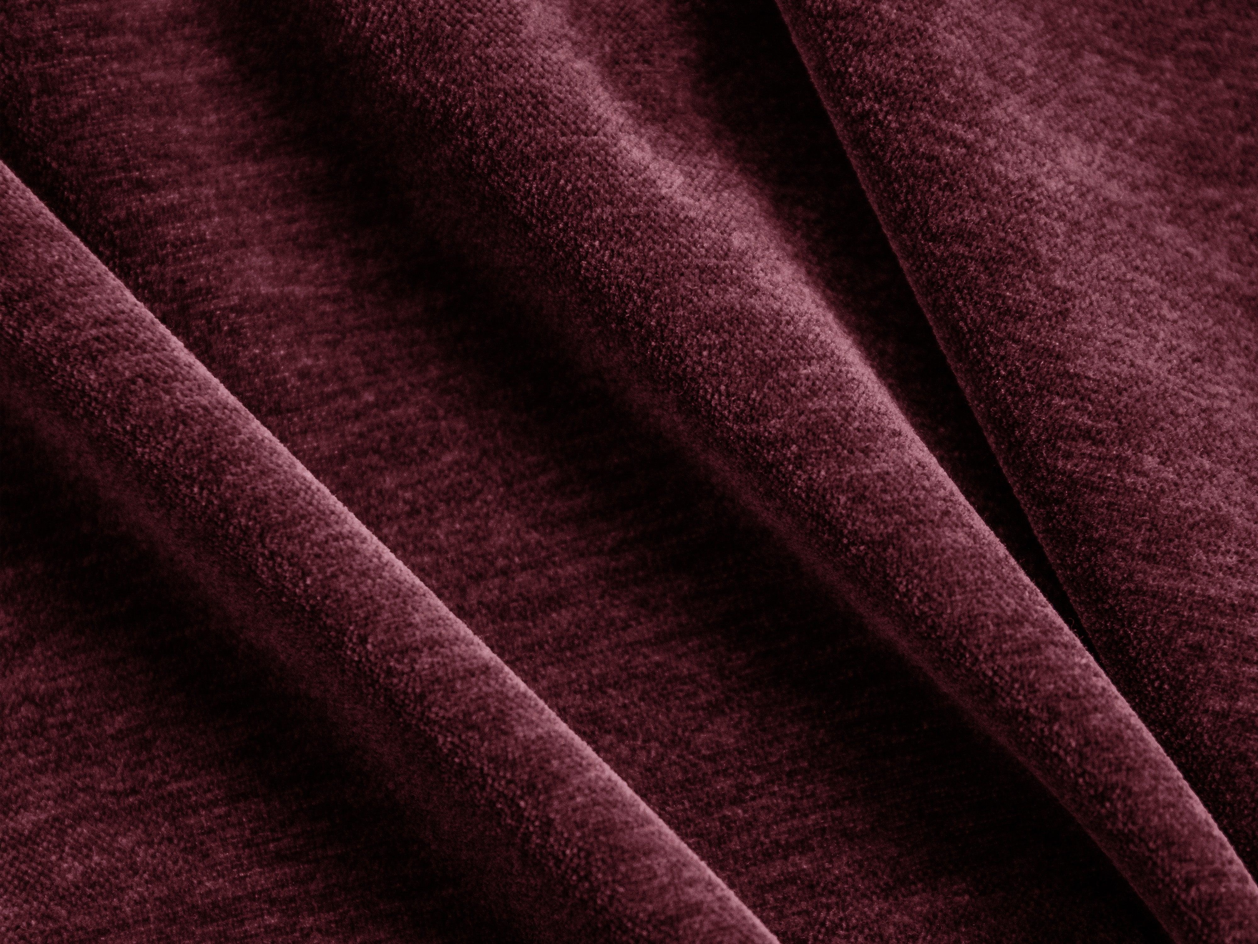 Narożnik w tkaninie szenilowej lewostronny LILY burgundowy Maison Heritage Eye on Design