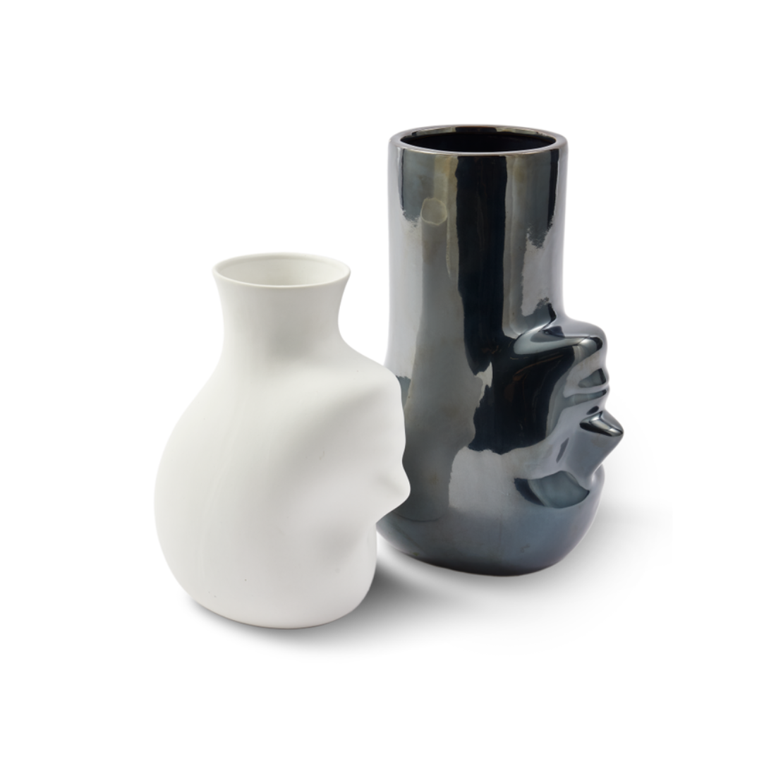 Upside-Down Long Neck Vase dunkelgrau