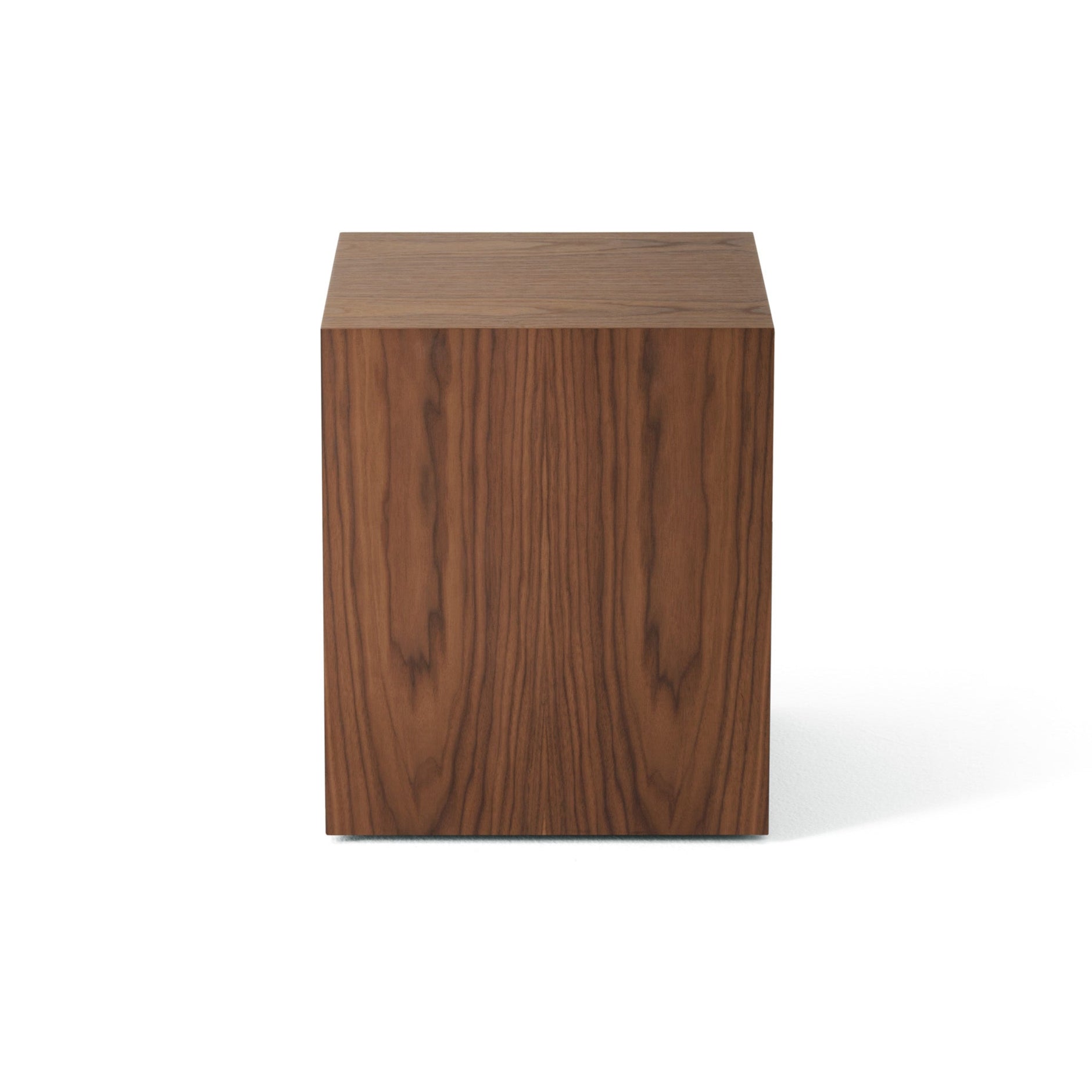 Mass nut veneer side table