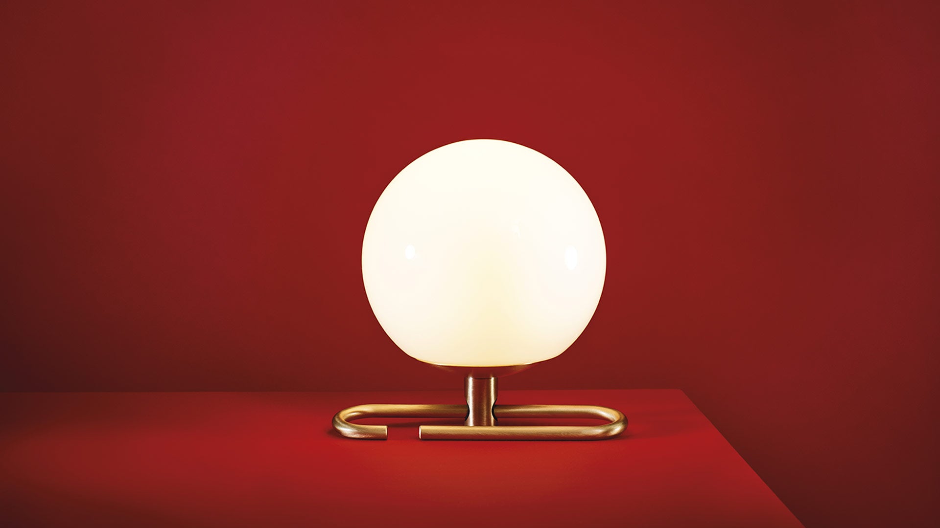 NH1217 Brass Table Lamp with White Glass