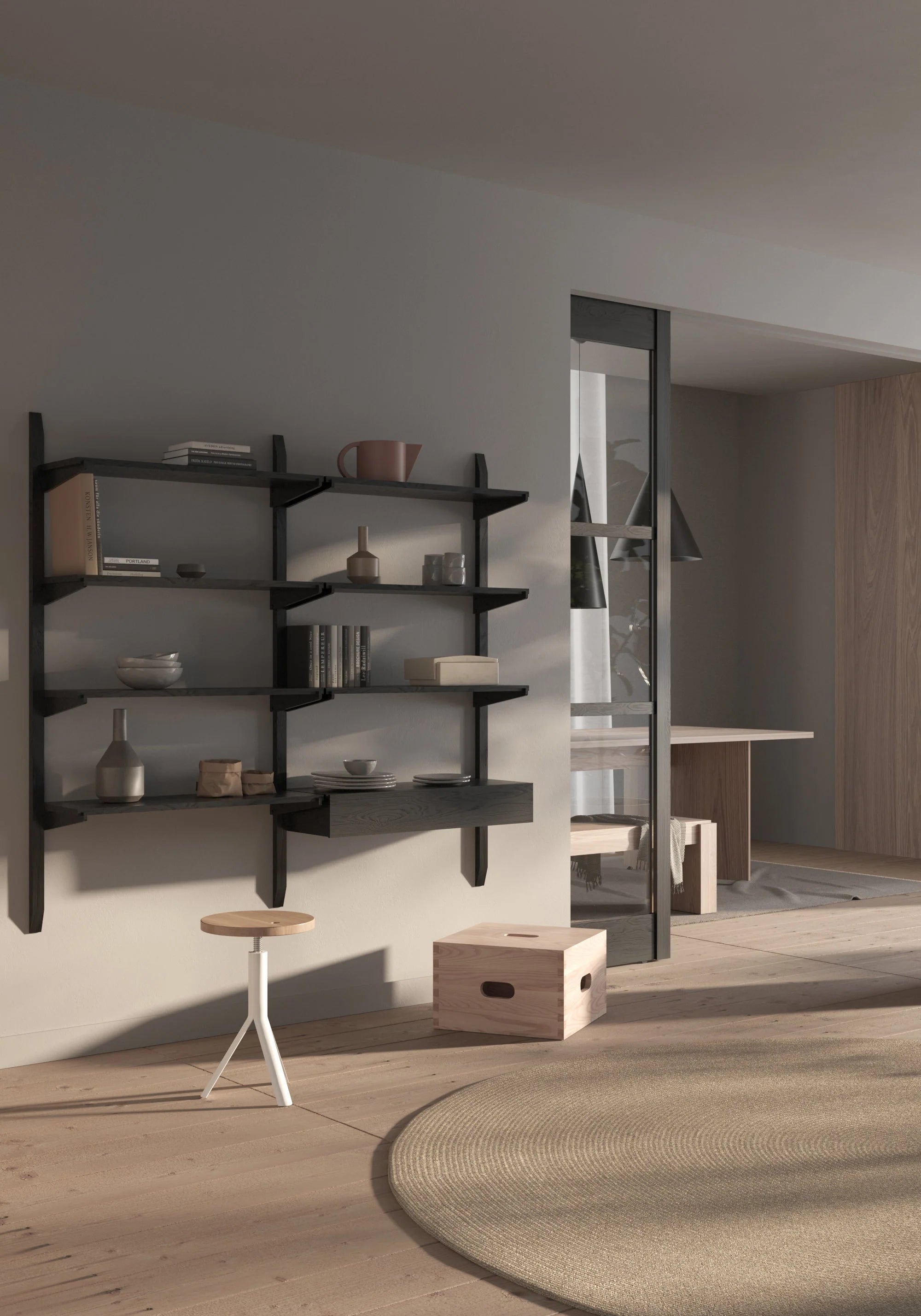 NOKI shelf system oak wood