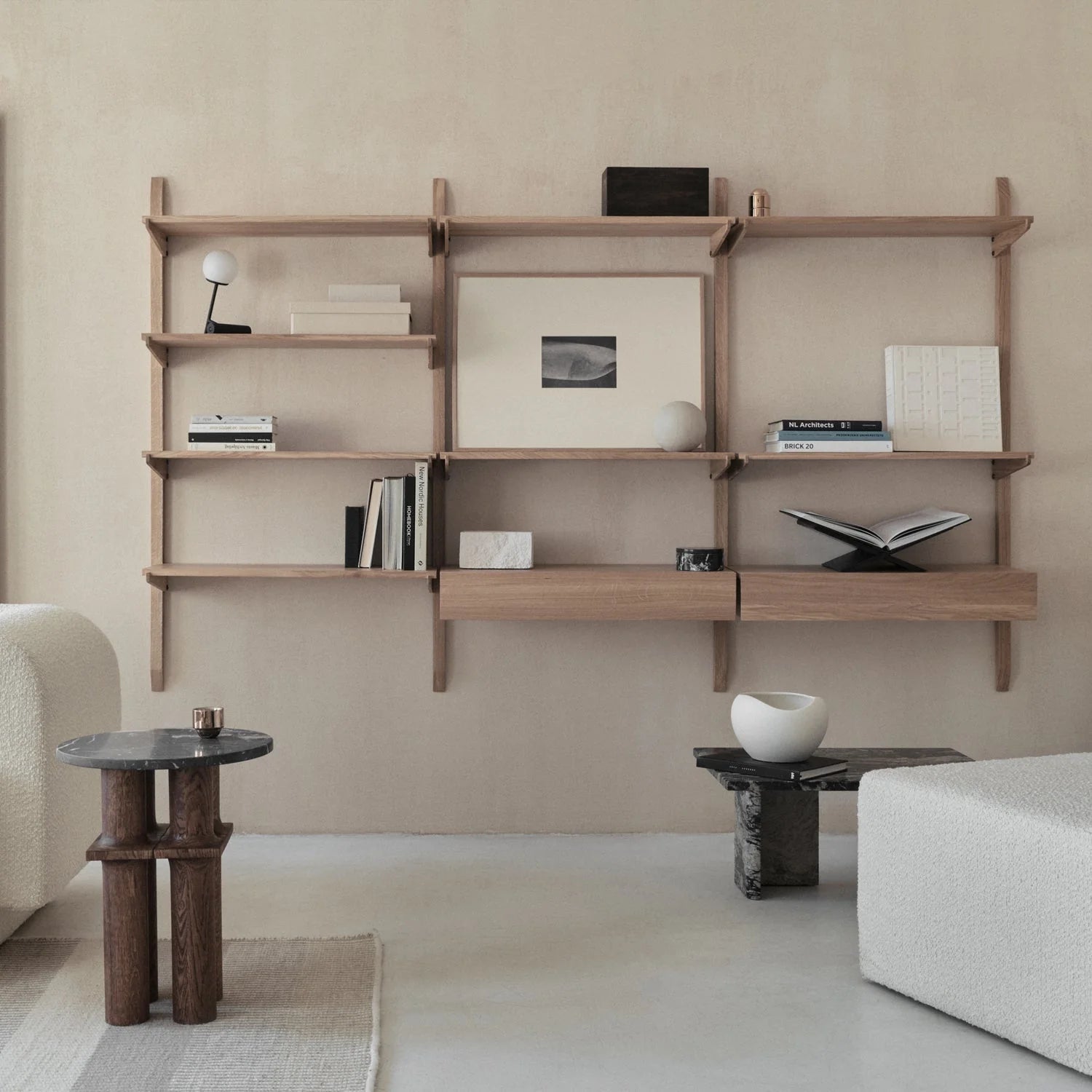 NOKI shelf system oak wood
