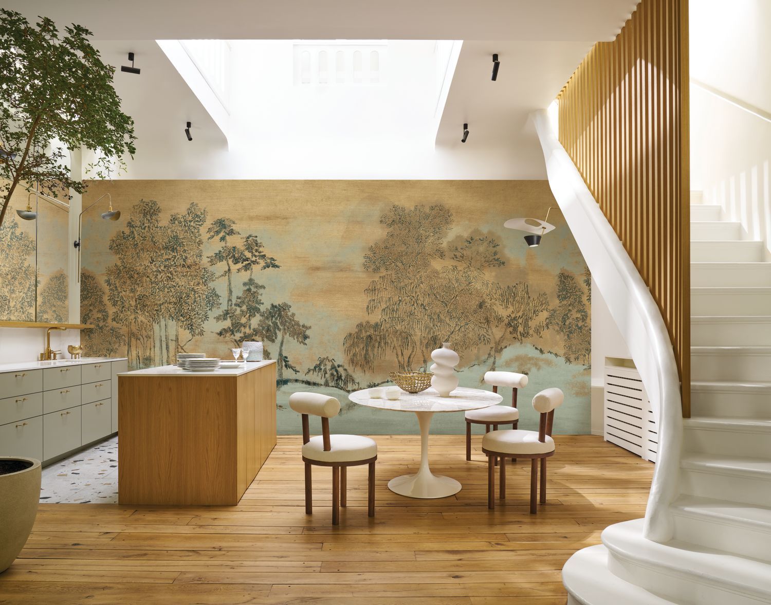 KORAKU Japanese Garden Brown Mural