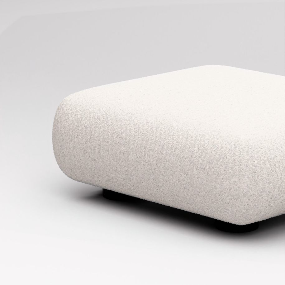 Upholstered plump ottoman