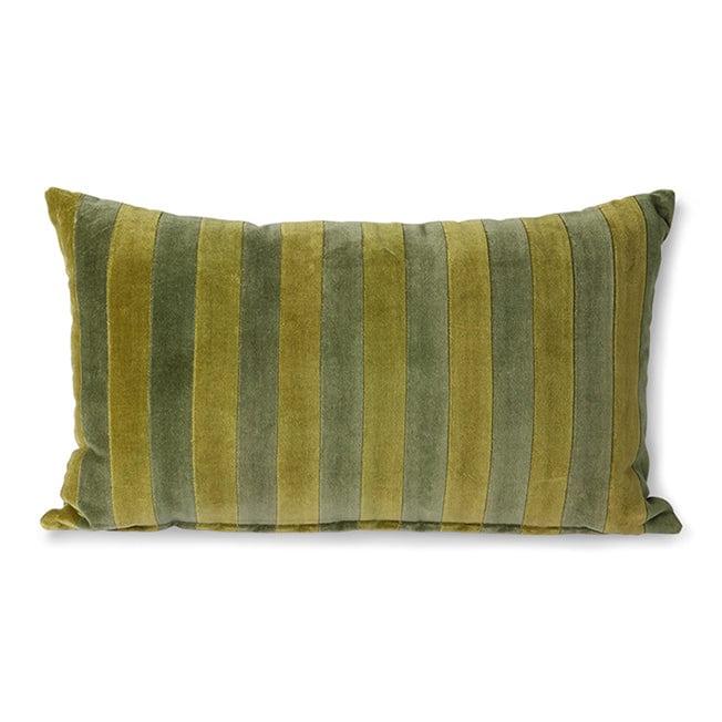 Poduszka prostokątna VELVET w zielone paski HKliving Eye on Design