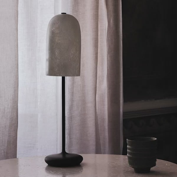 Table lamp GRY white shade with black base
