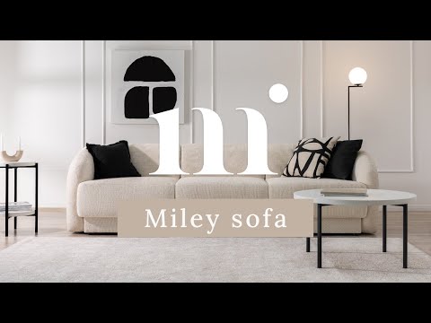 Left-sided panoramic sofa in the szenil fabric of 6-person miley navy blue