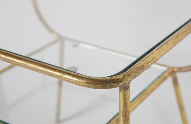 Erstaunlicher Beistelltisch Antike Messing mit Glas