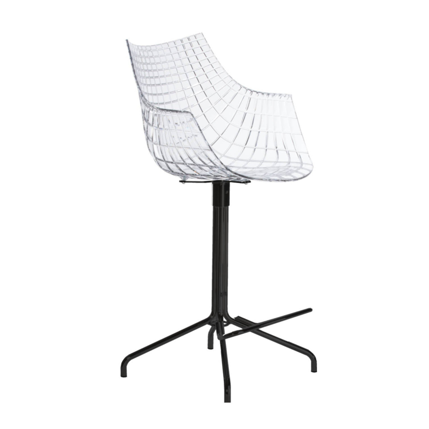 Transparent Meridiana Hocker with a black base