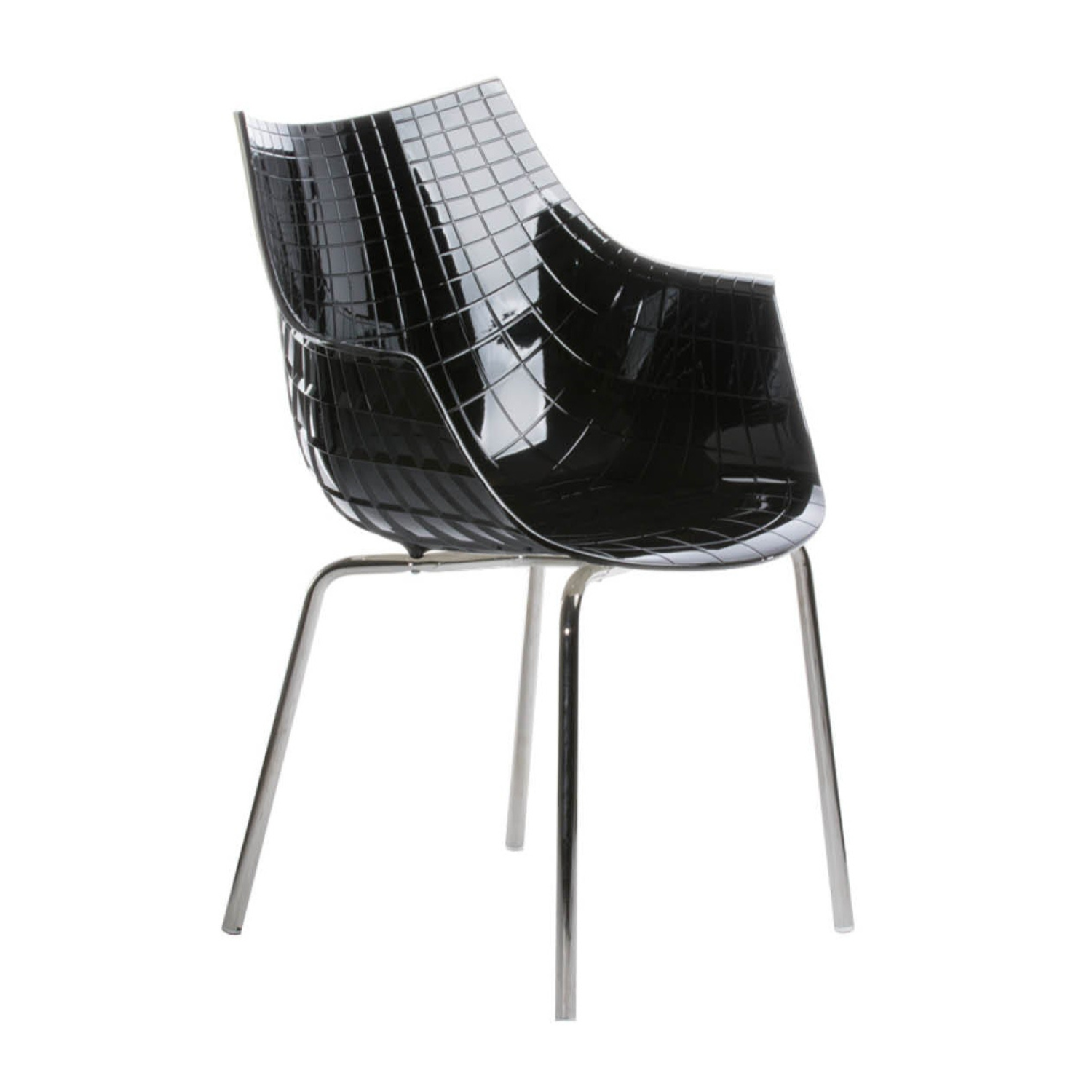 Black Meridiana chair with a chrome base