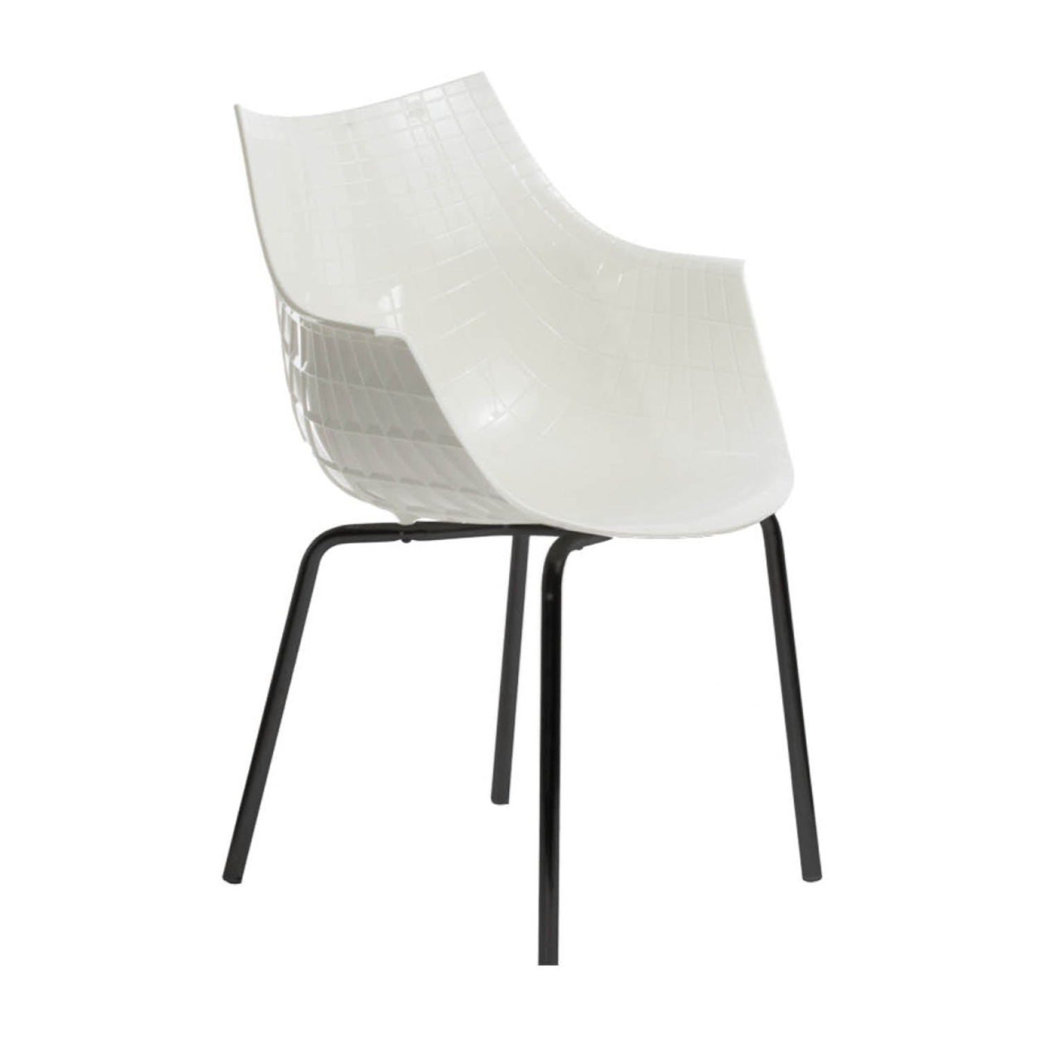 Meridiana white chair with a black base
