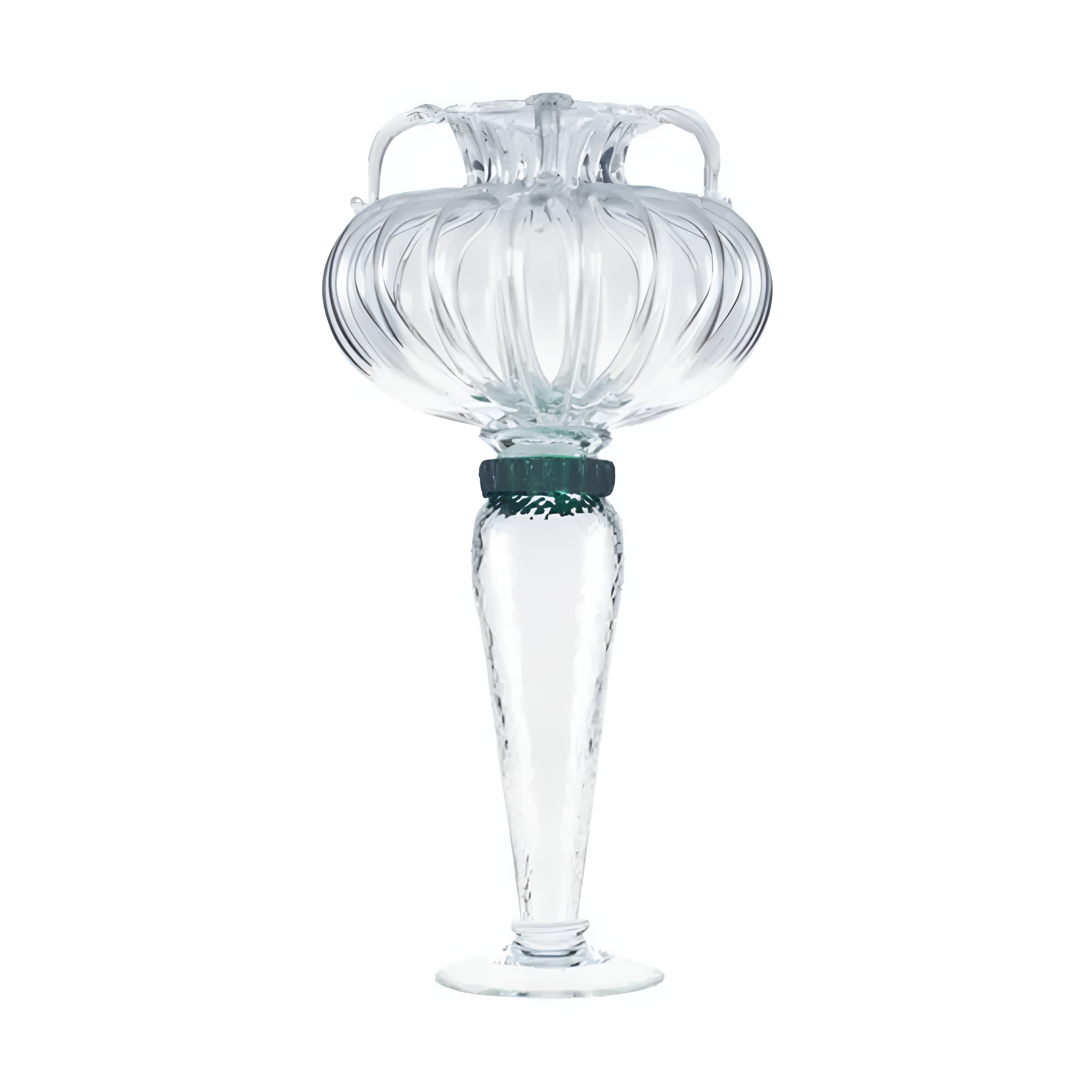 Hera vase transparent glass with green