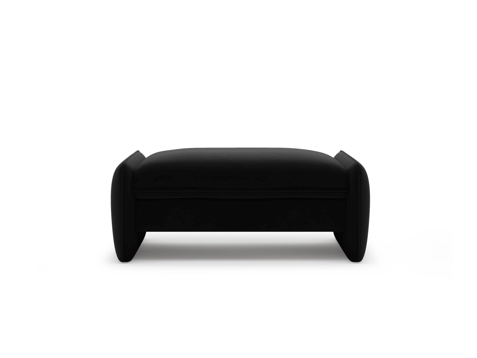 Black Rectangular Velvet Pouf GEORGIA
