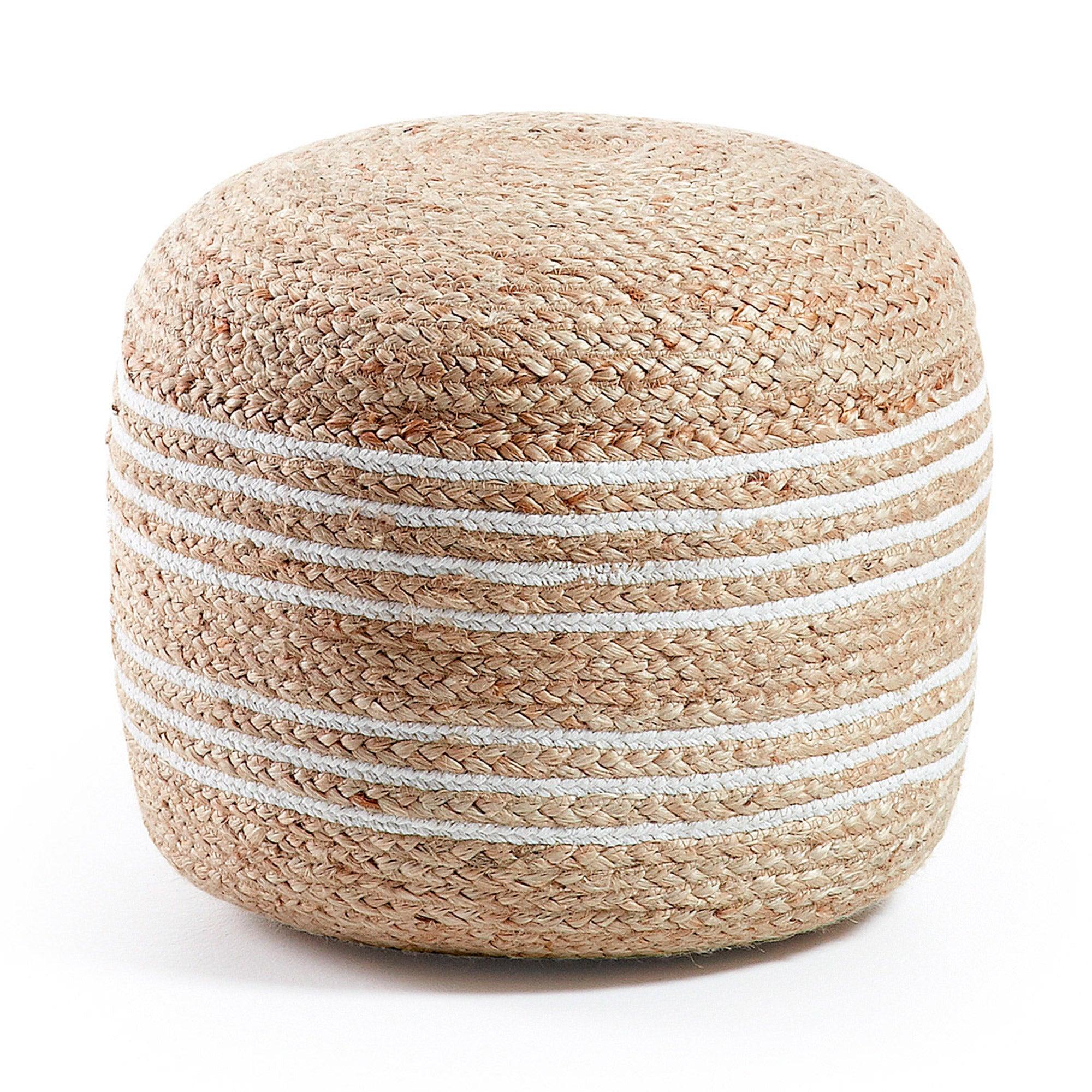 Puf SAHT beżowo-biały La Forma 45 cm Eye on Design