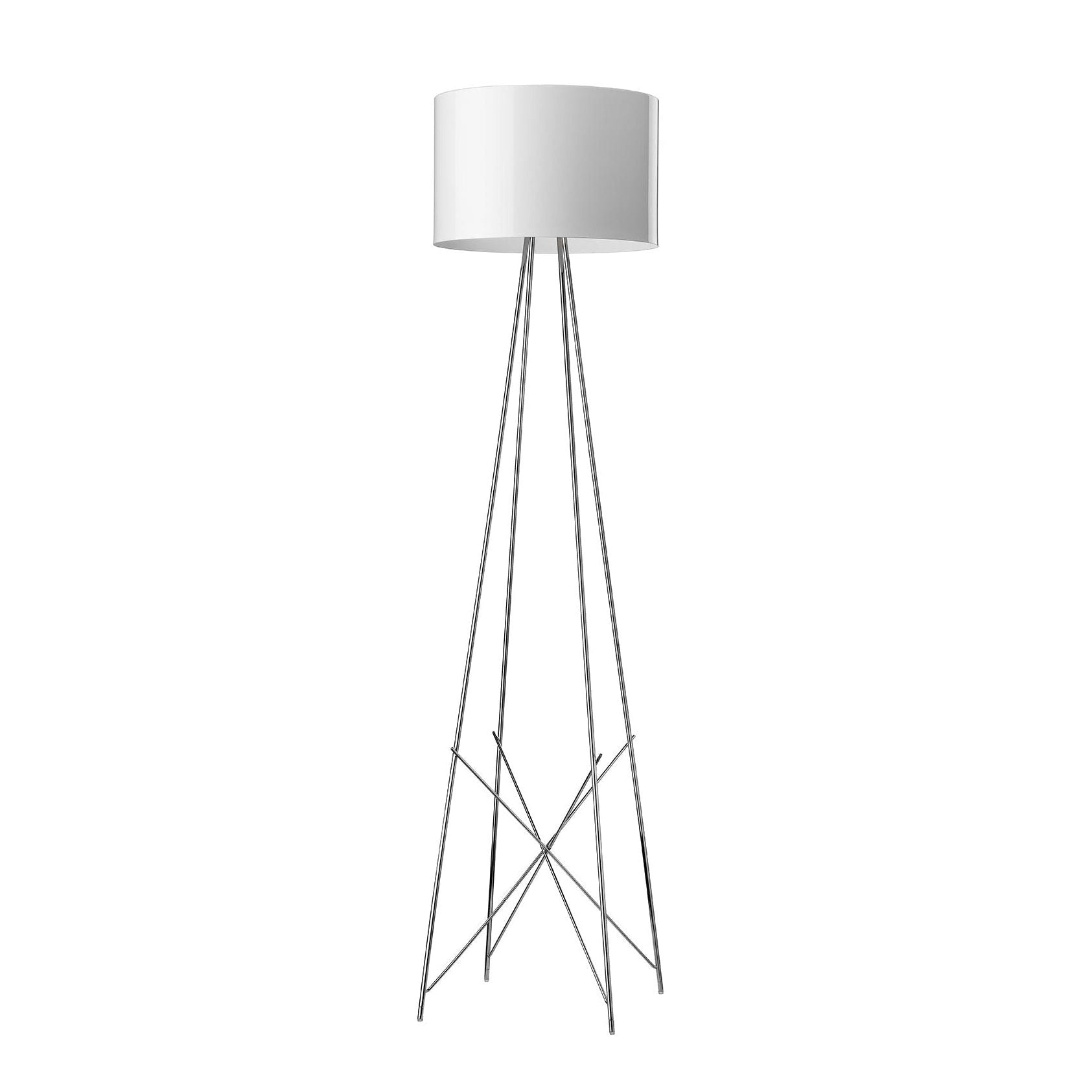 RAY White Floor Lamp with Metal Base