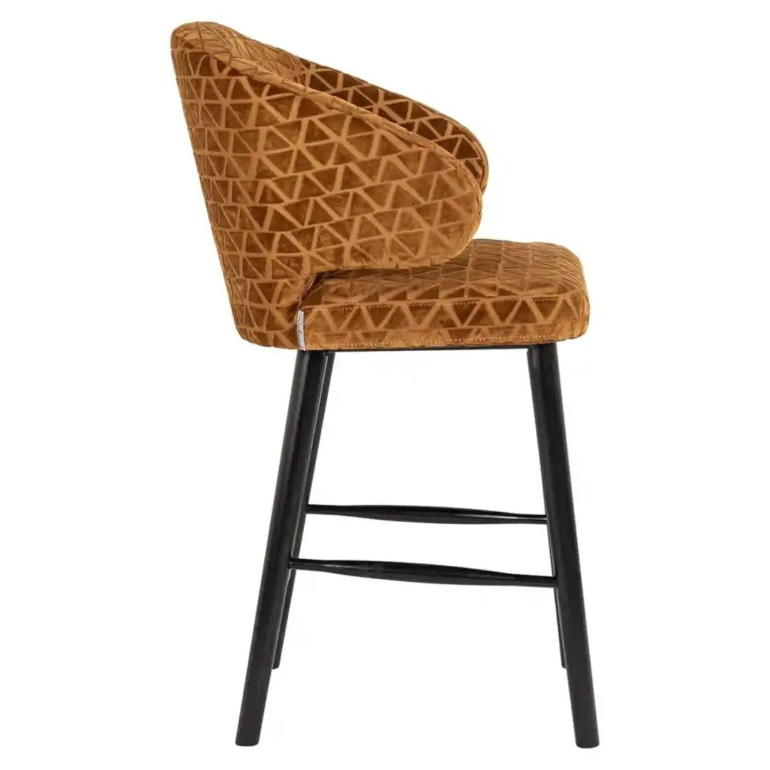 INDIGO brown stool with a black base