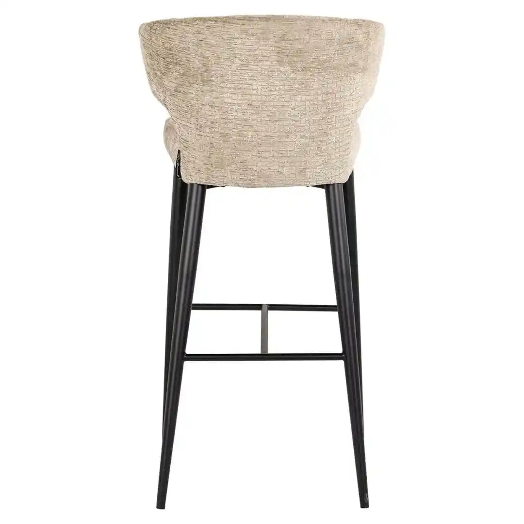 Barhocker TAYLOR beige mit schwarzem Fuß