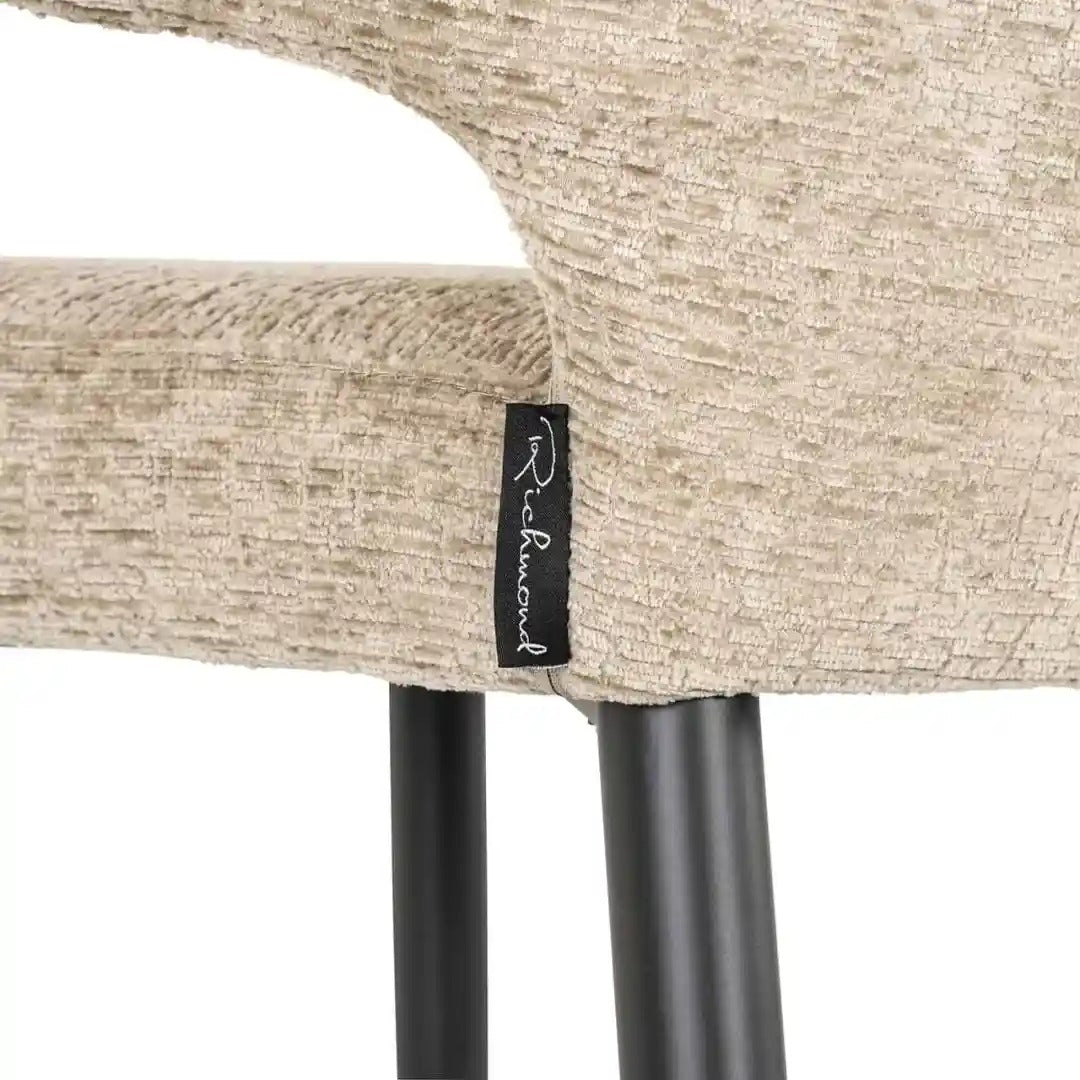 Barhocker TAYLOR beige mit schwarzem Fuß