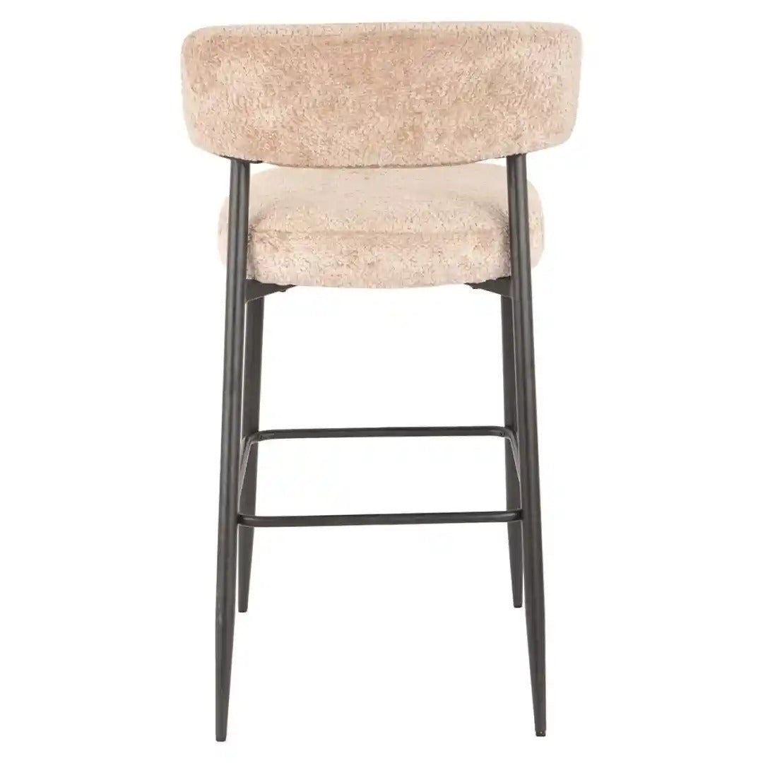 ROCHELLE bar stool set brown with black base